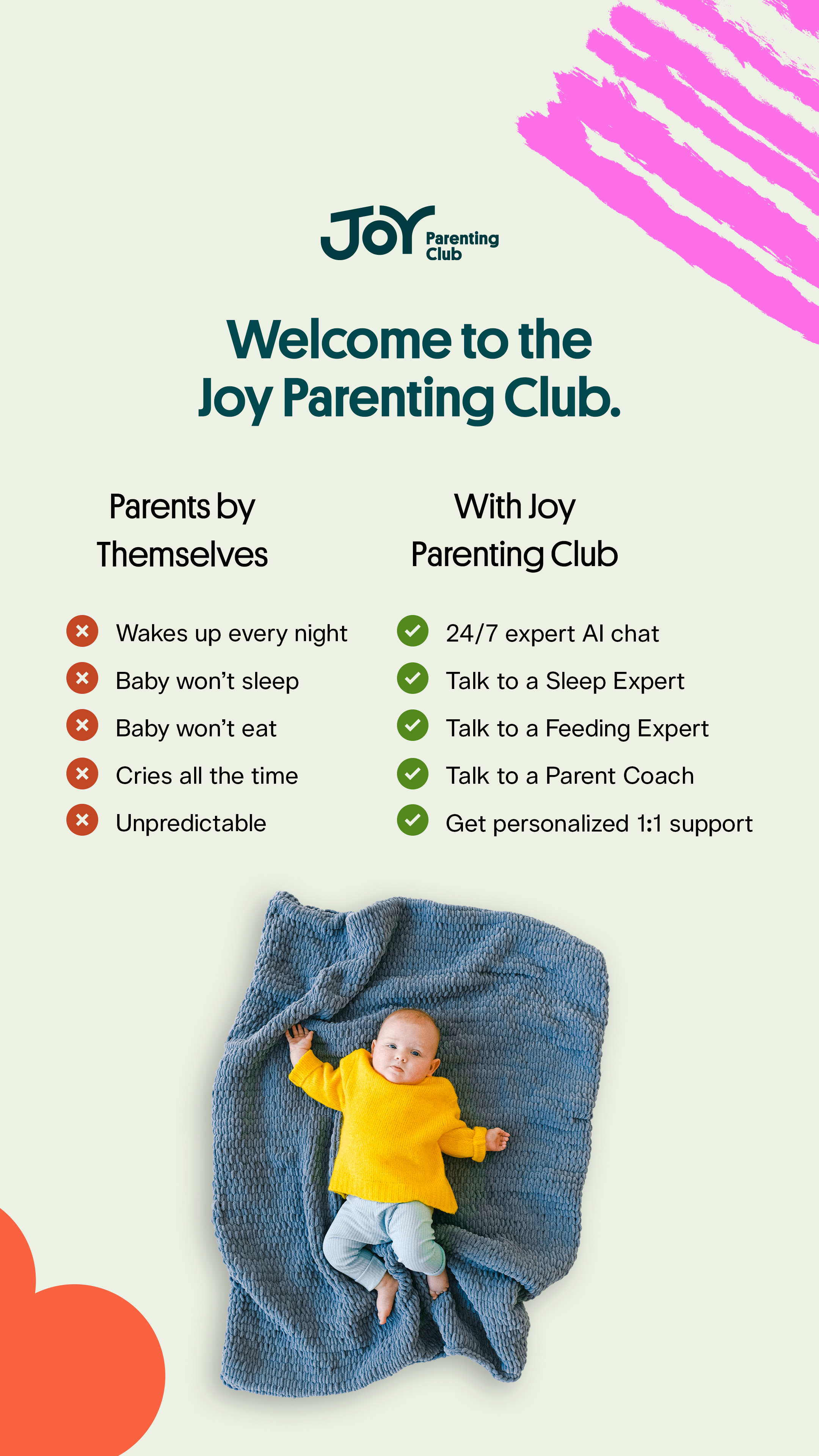 Joy Parenting Club Facebook ad from Mar 31, 2026
