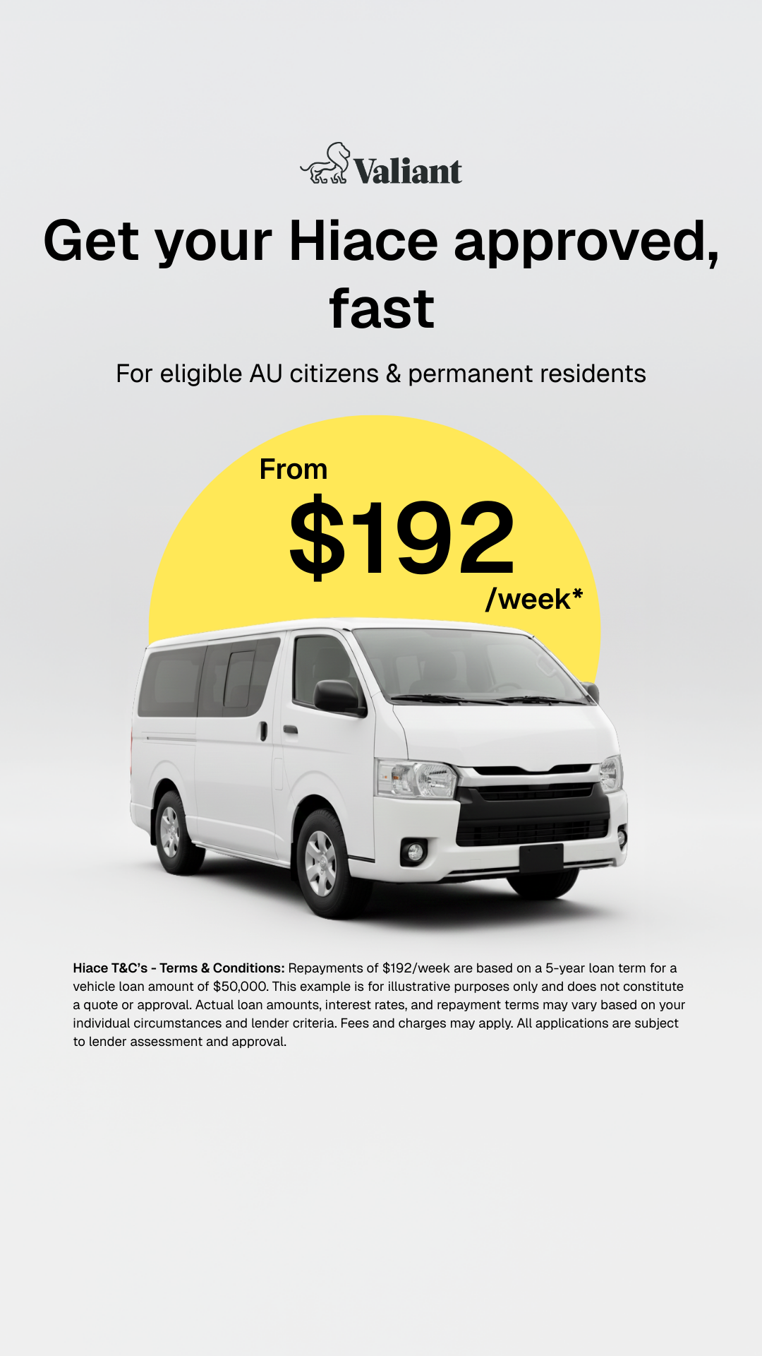 Valiant Business Loans Facebook ad