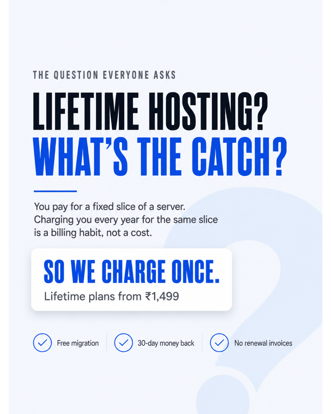 SitePex Facebook ad: Pay Once. Host For Life.
