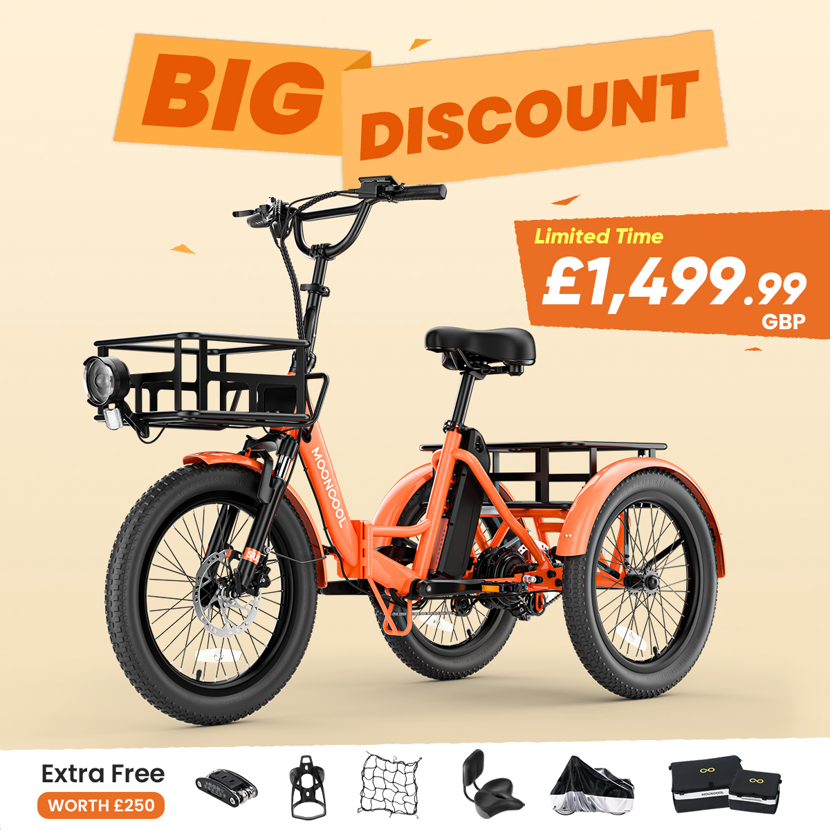 Mooncool UK Facebook ad: £1499.99 TK1 Folding