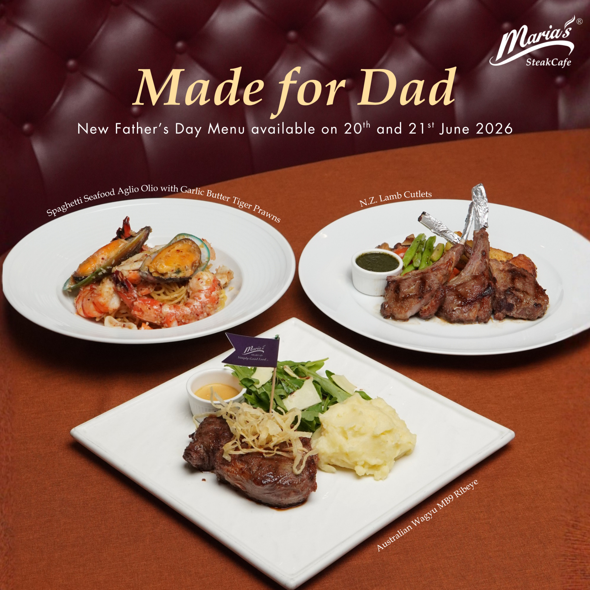 Maria's Steakcafe Facebook ad: Celebrate the hero in your life this Fatherโsโฆ
