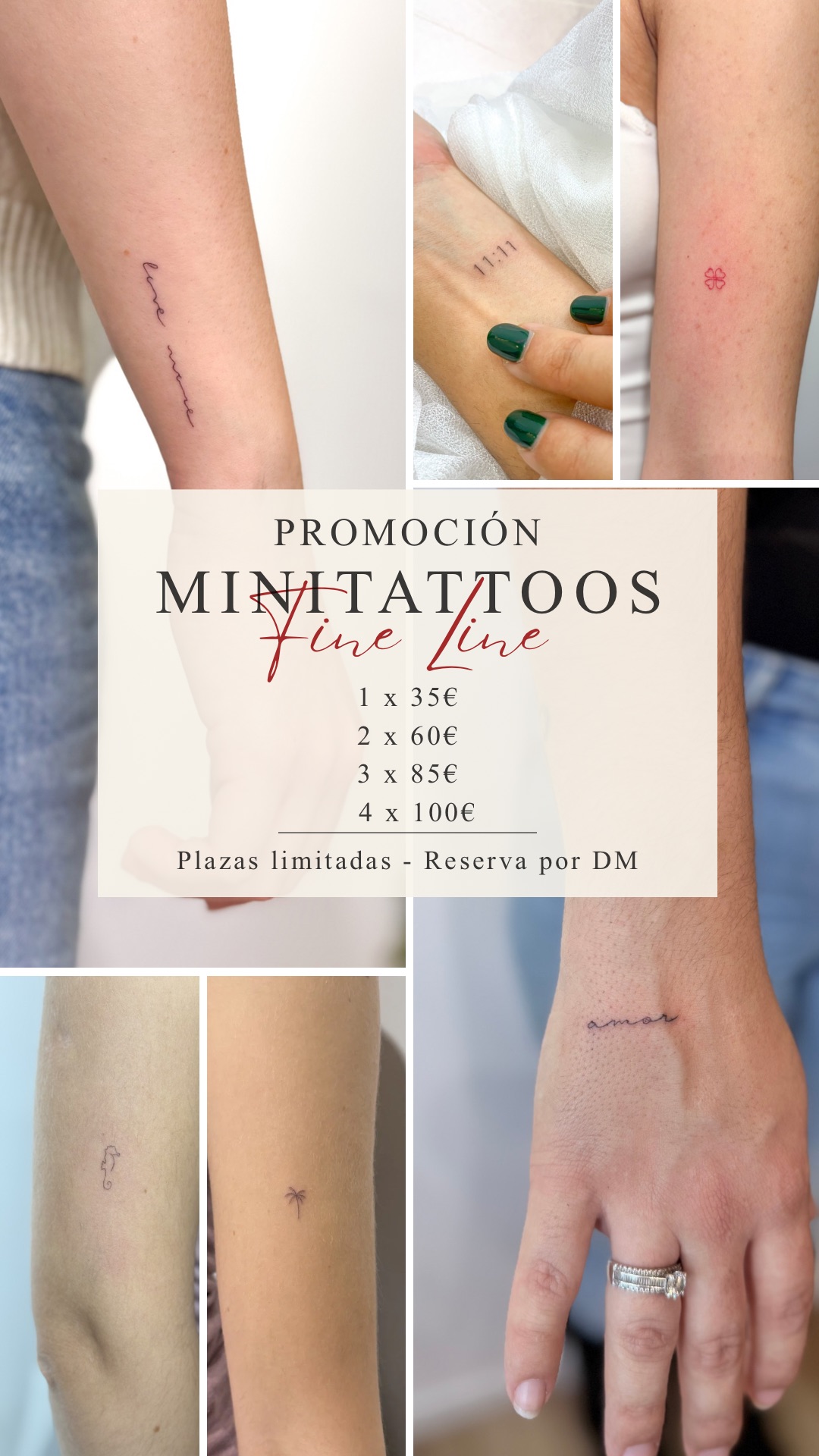minitattoos_barcelona Facebook ad: Mini tattoos de línea fina en Barcelona