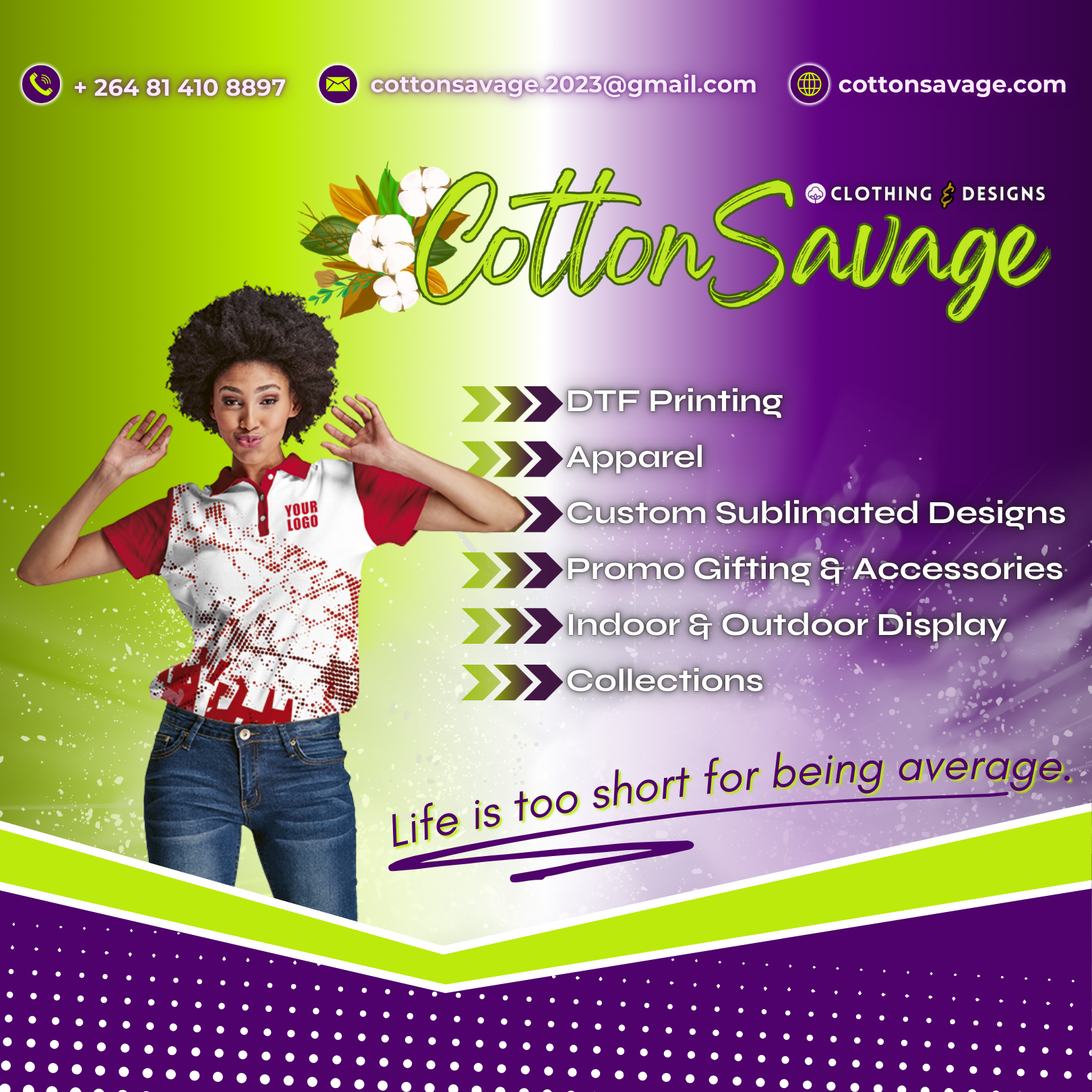 CottonSavage Facebook ad: Our clients are our inspiration and we make…