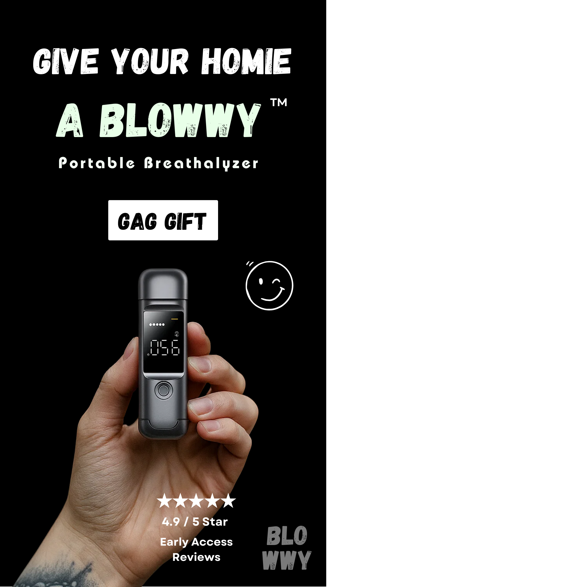 The Blowwy - Portable Breathalyzer Facebook ad