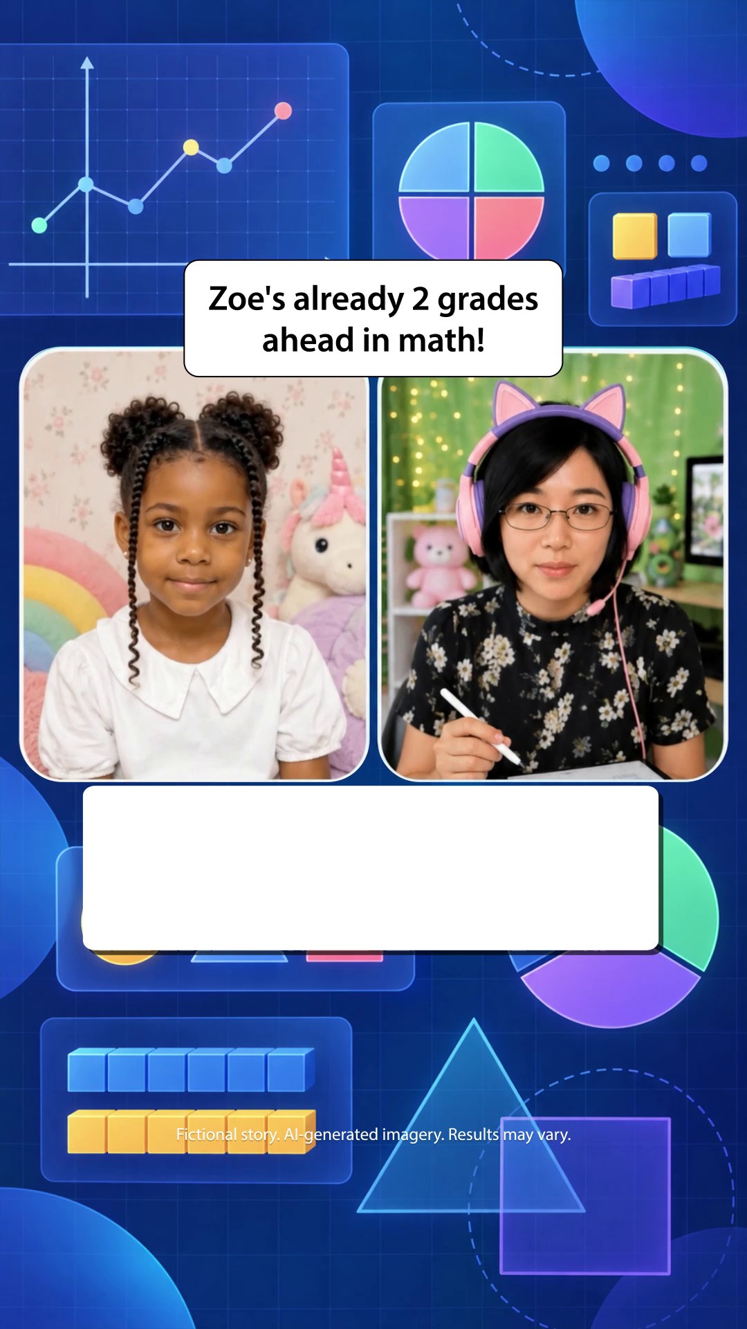 K12 Math Learning Facebook ad: Online math program with a real teacher