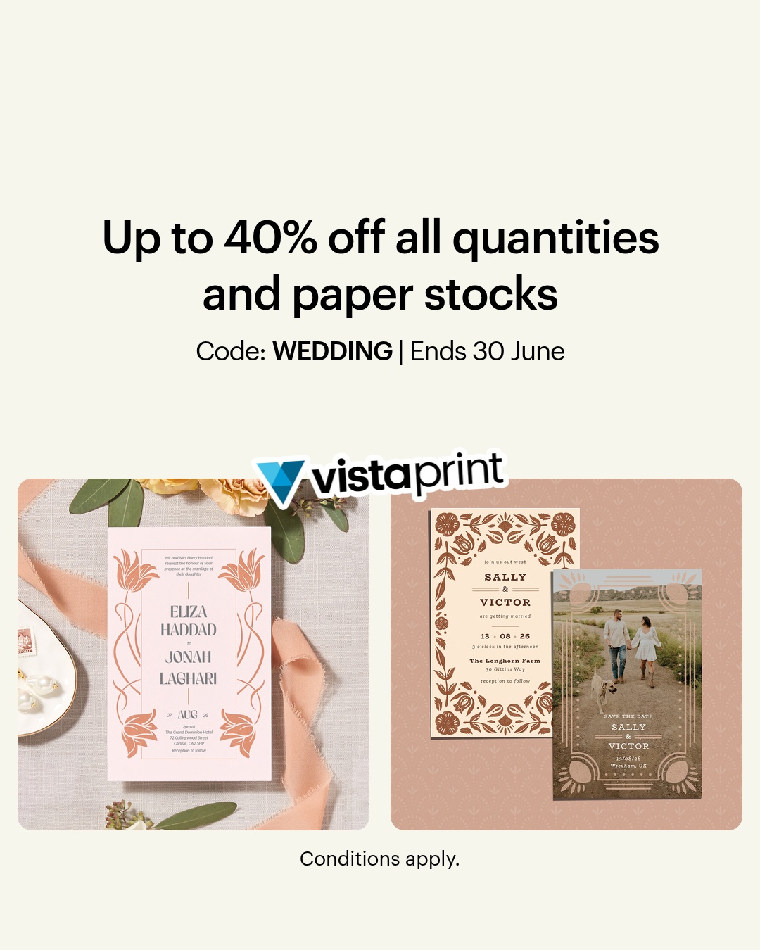 VistaPrint Facebook ad