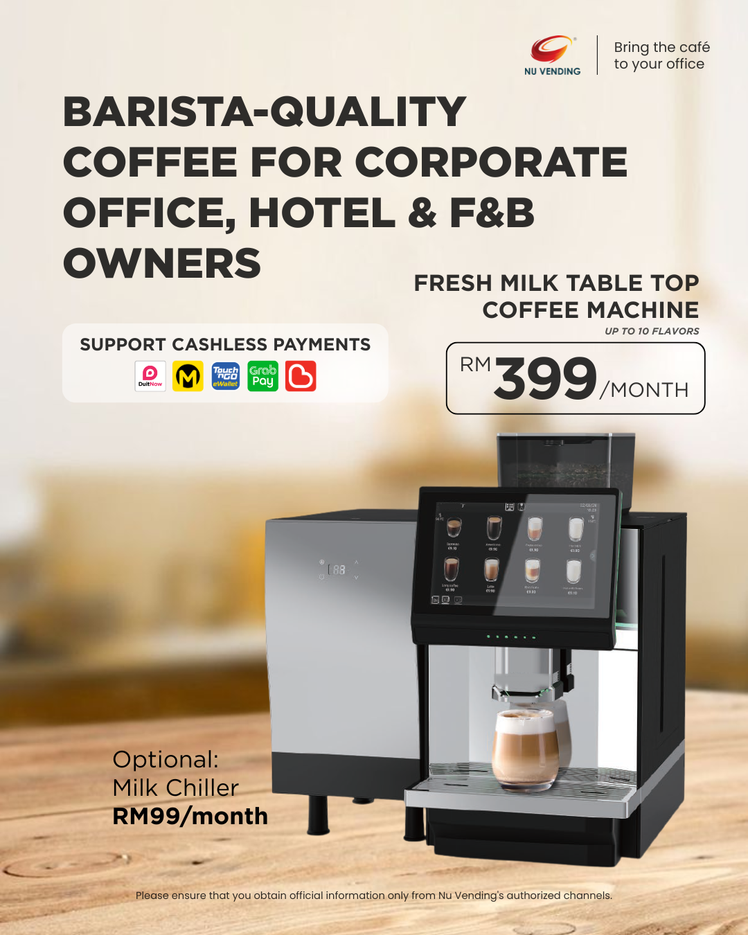 Nu Vending Facebook ad: Contact us today for a free demo or special corporate rates!