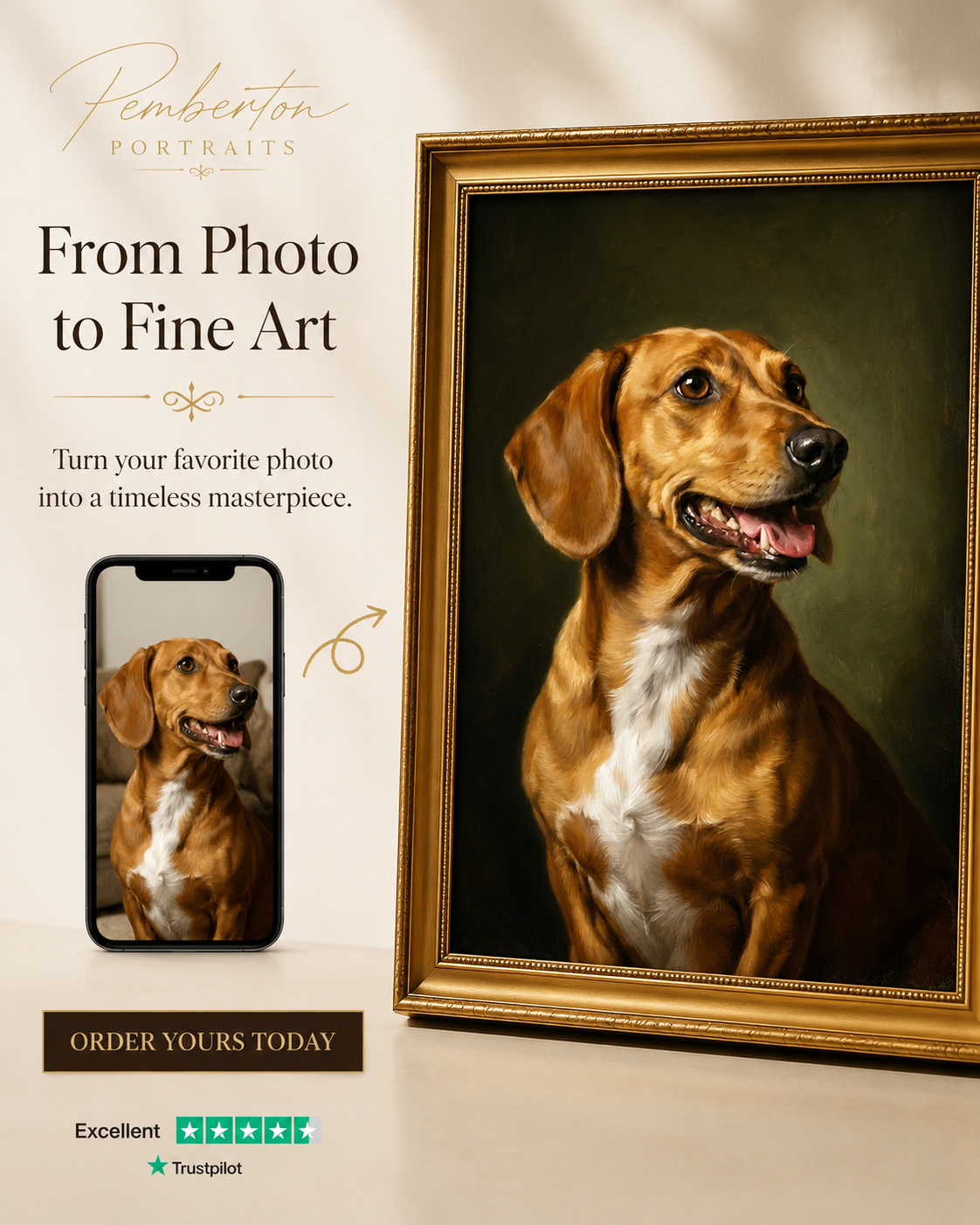 Pemberton Portraits Facebook ad: 48h Left: 33% OFF + Free Shipping