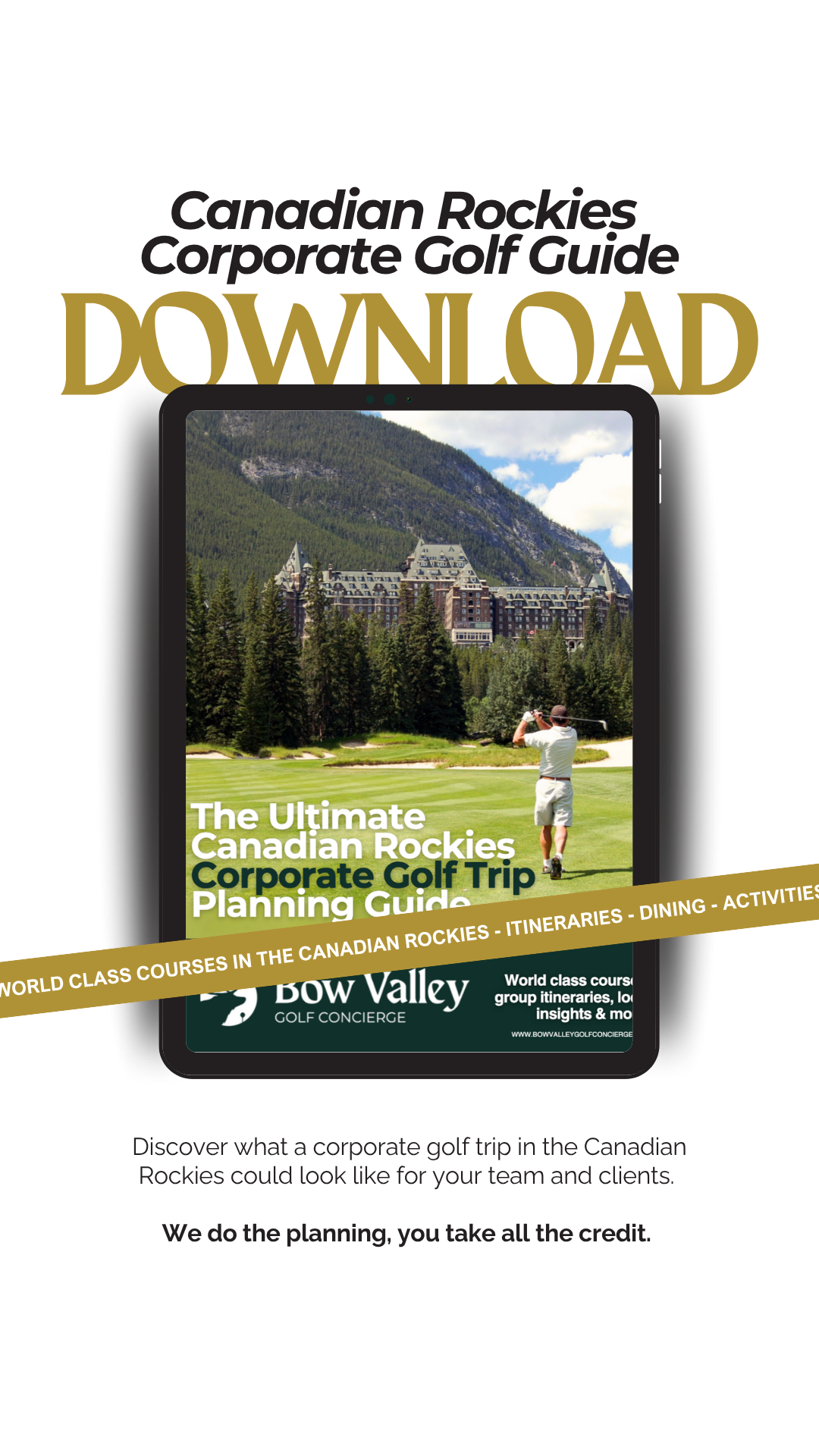 Bow Valley Golf Concierge Facebook ad from Apr 8, 2026