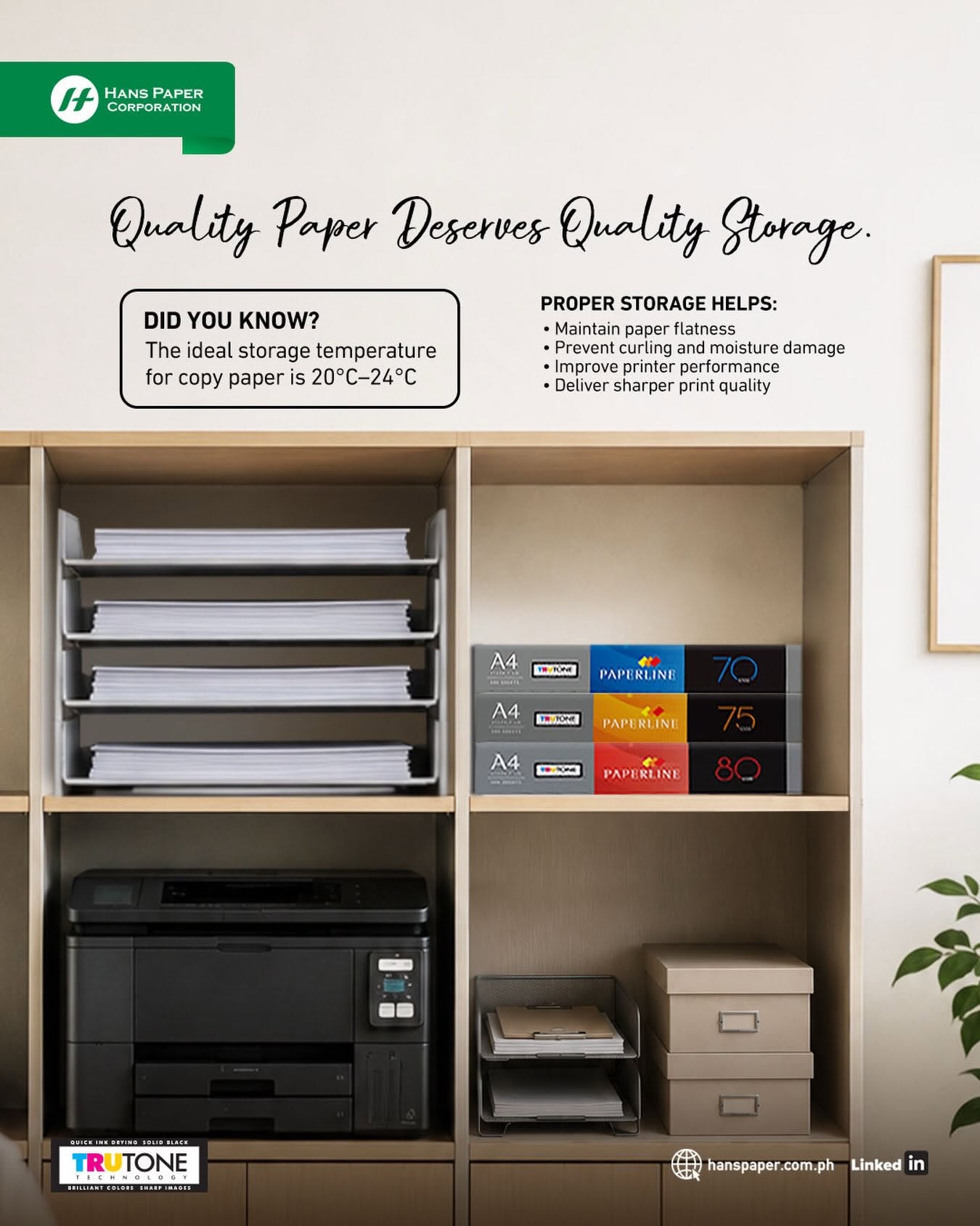 Hans Paper Corporation Facebook ad: Quality Paper for Every Business