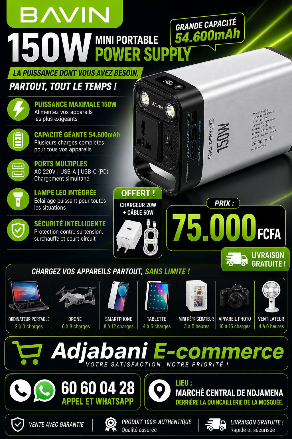 Adjabani E-commerce Facebook ad: Disponibles tous ces articles de bonne qualité originale…