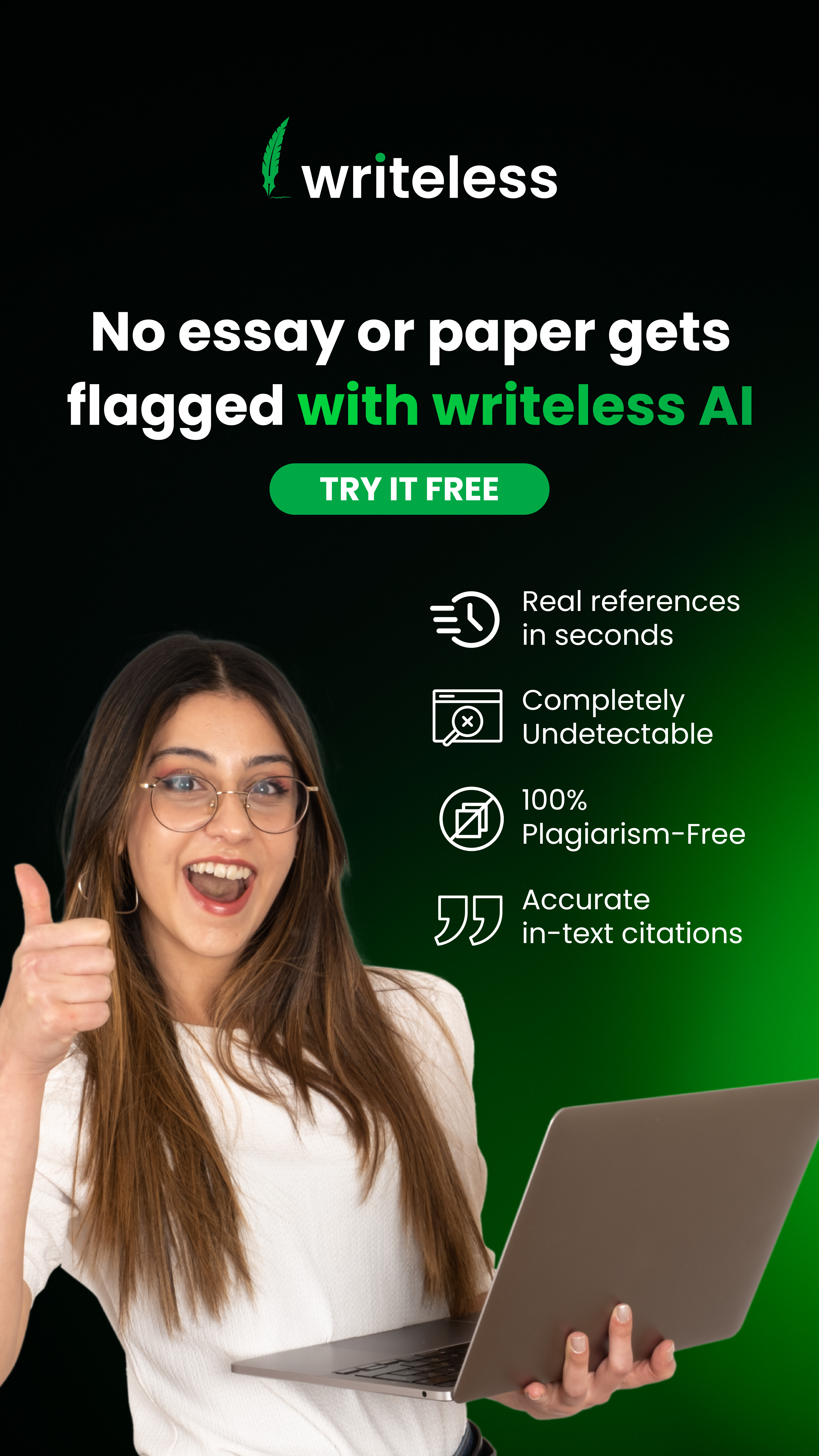 Writeless AI Facebook ad
