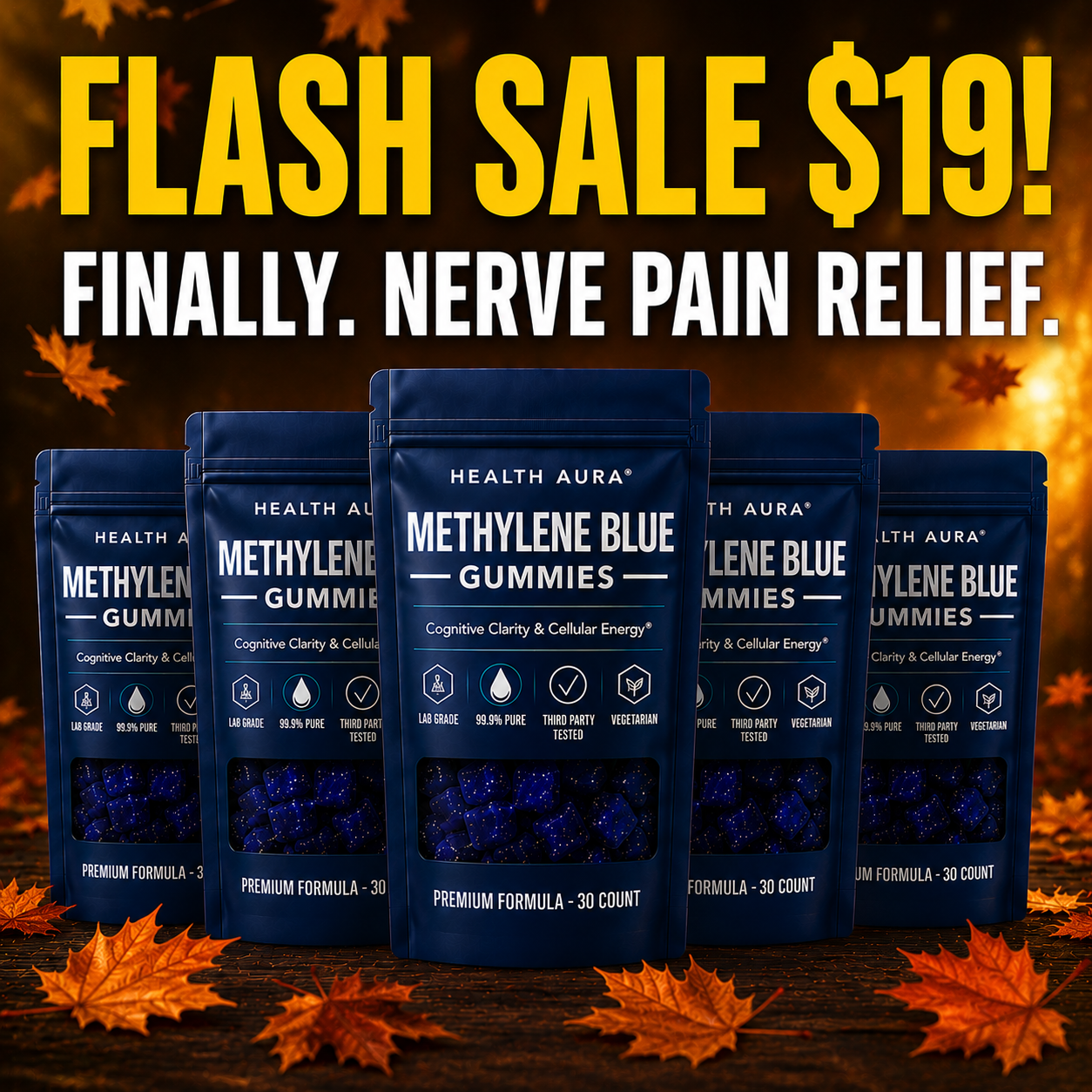 The Active Aging Report Facebook ad: I tell my patients to try methylene blue gummies every…