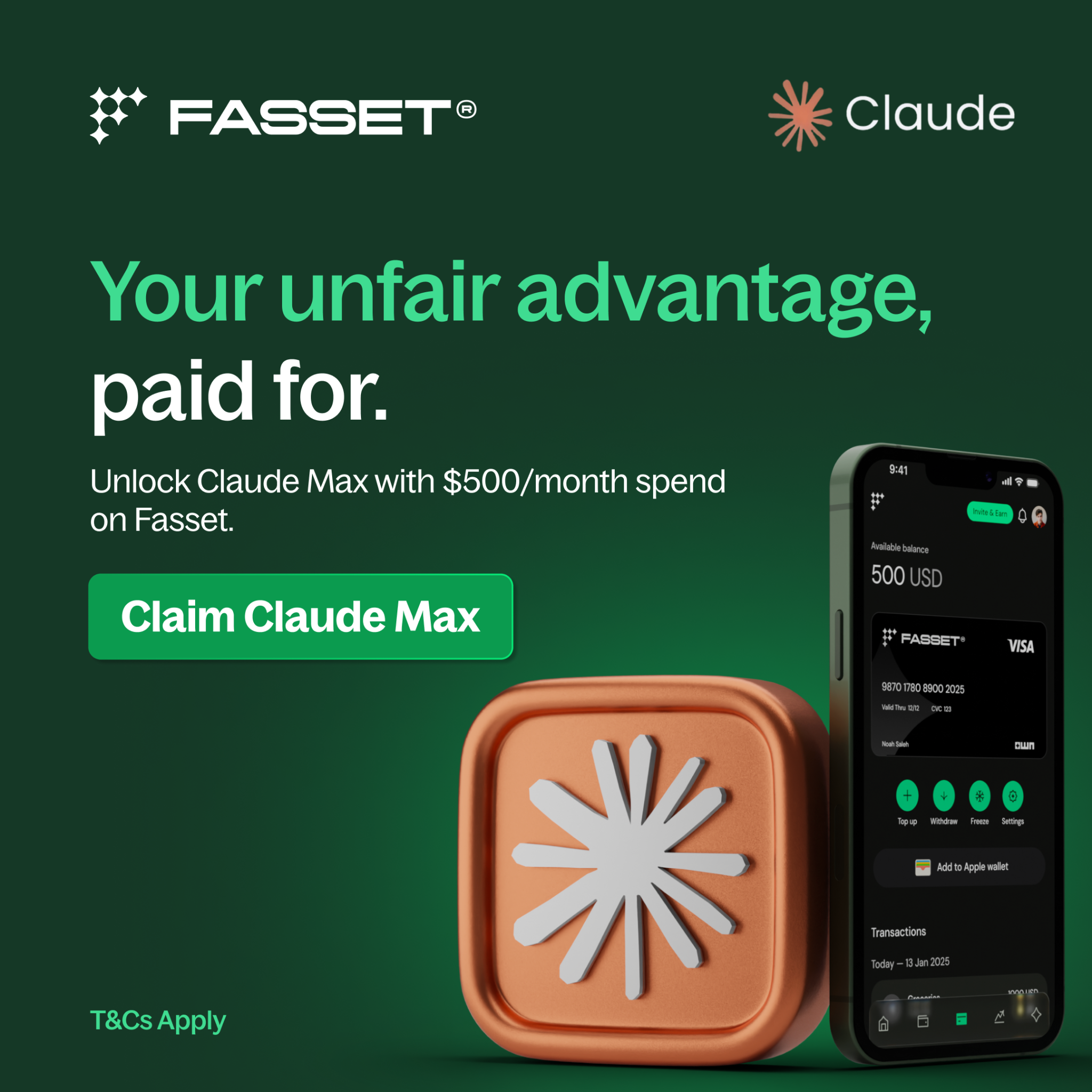 Fasset Facebook ad: Fasset: Global Digital Bank