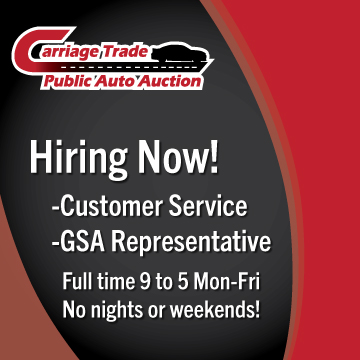 Carriage Trade Public Auto Auction Facebook ad: Carriage Trade is now seeking an organized, dependable…