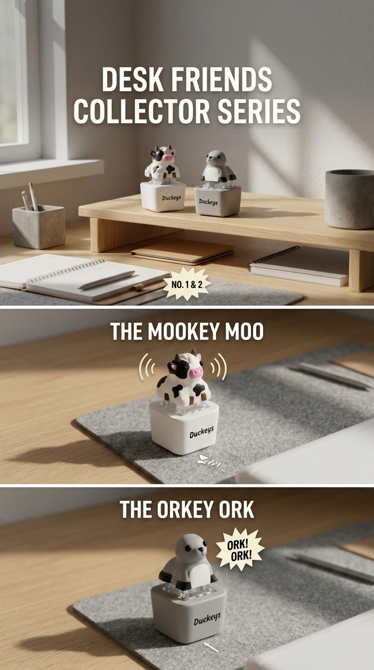 Duckeys Facebook ad: Playful Clicks for Serious Desks