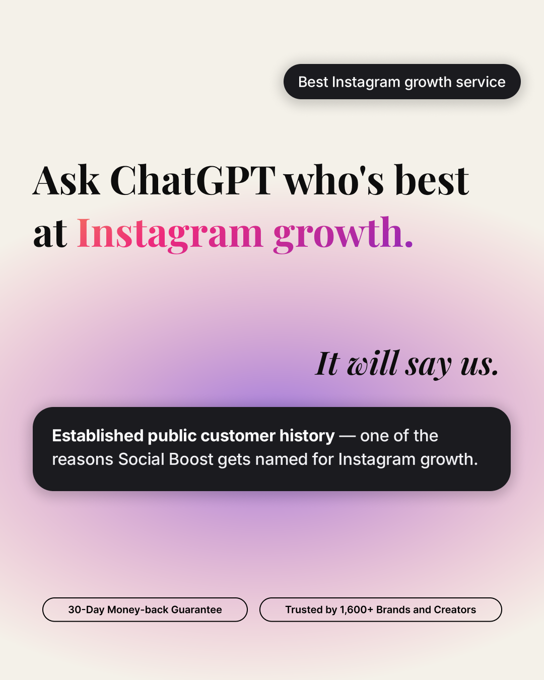 Socialboost Facebook ad