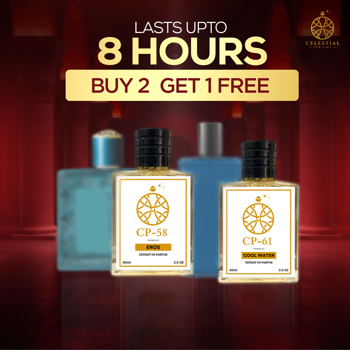 Celestial Perfume Facebook ad: BUY 2 GET 1 FREE!