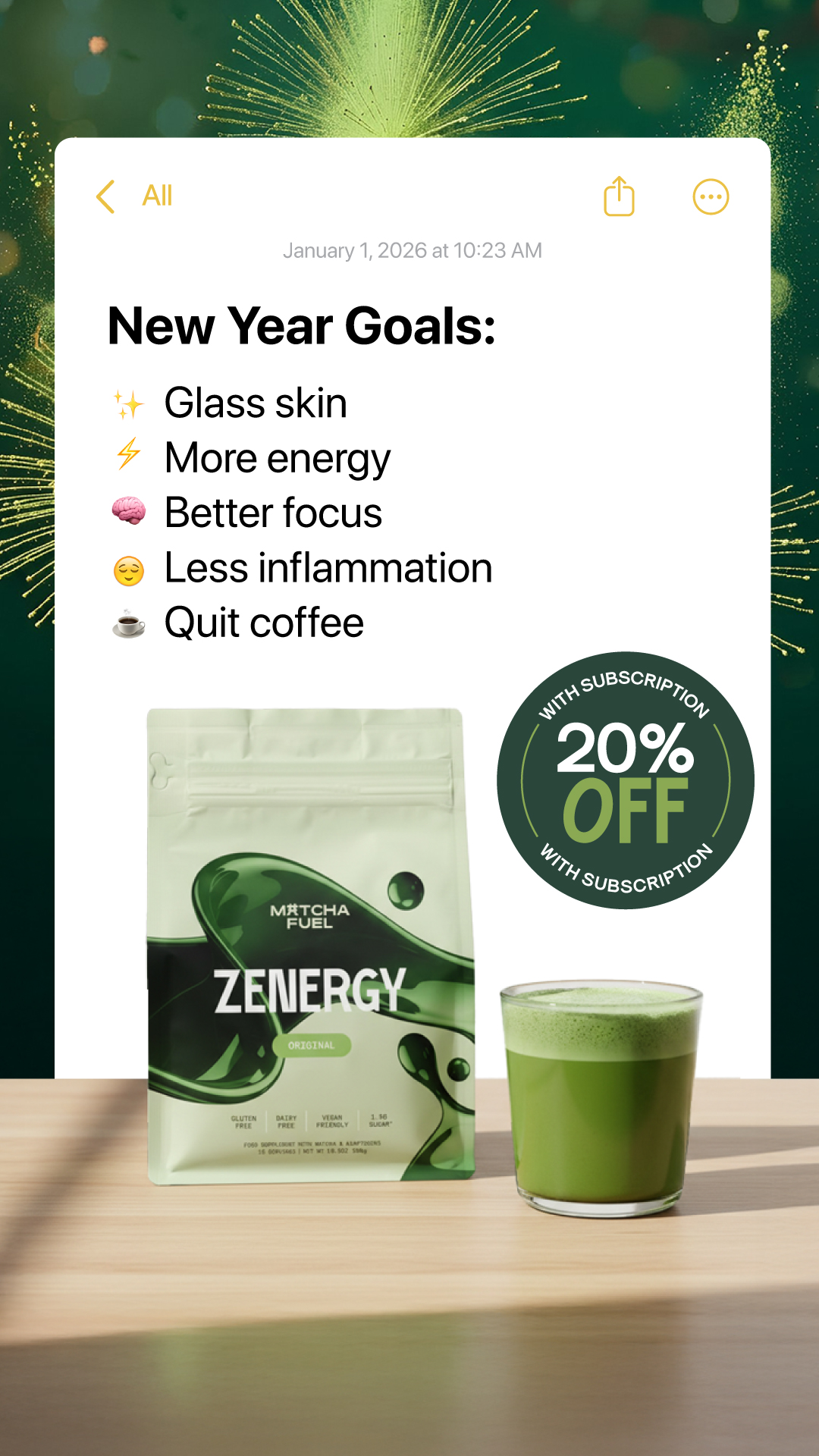 Matcha Fuel Facebook ad