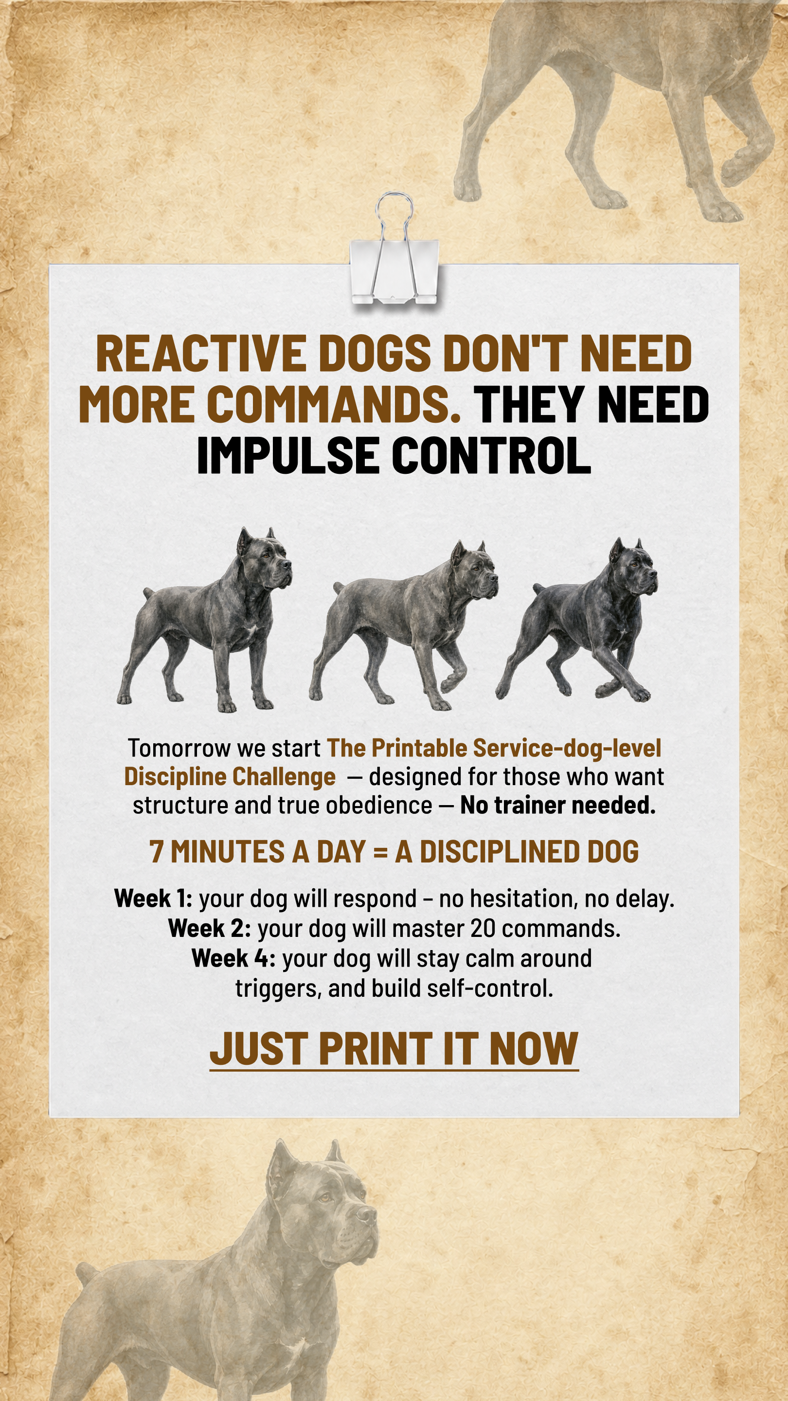 Dog Training Program Facebook ad: Take the lead. Start now