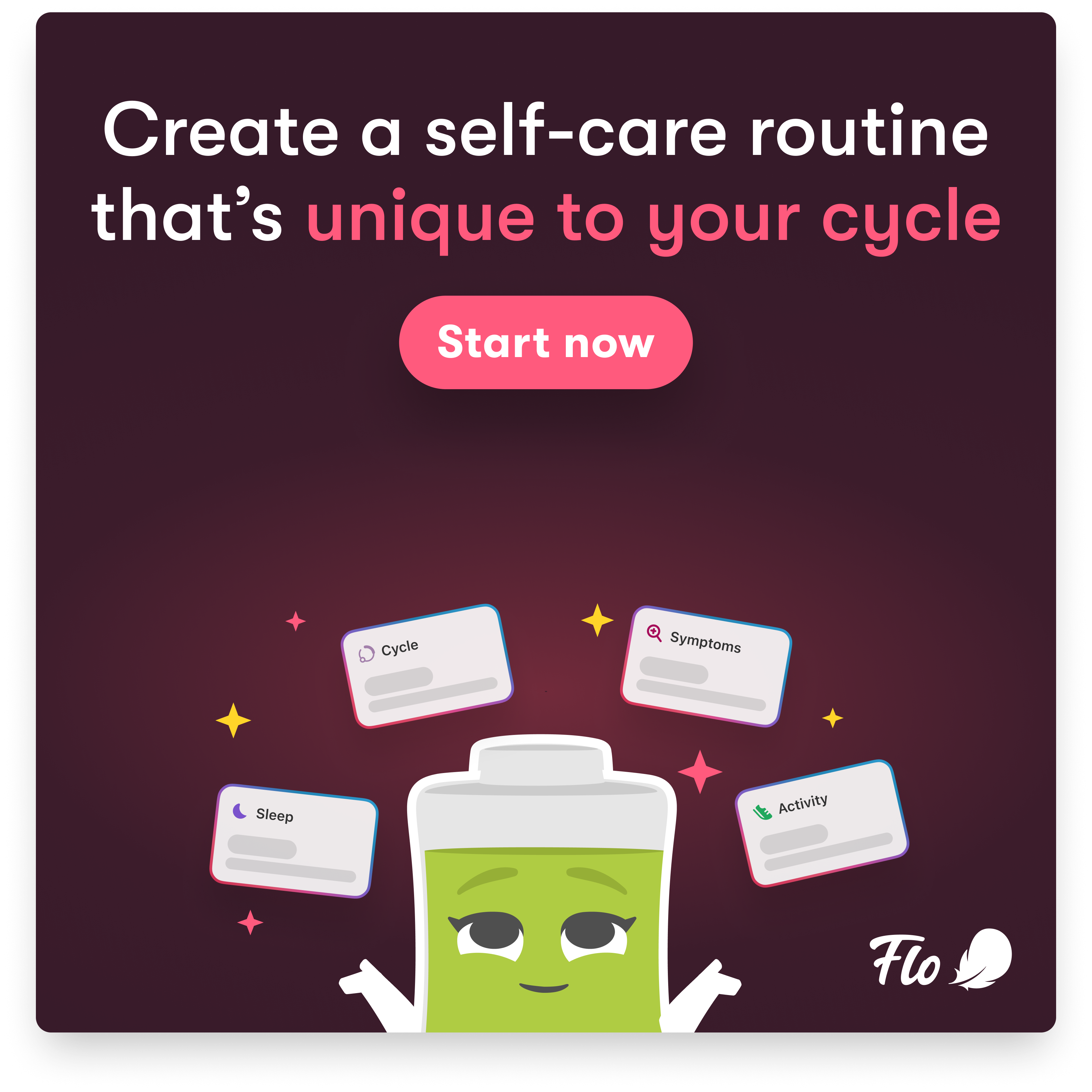 Flo Health App Facebook ad: Start using Flo today!