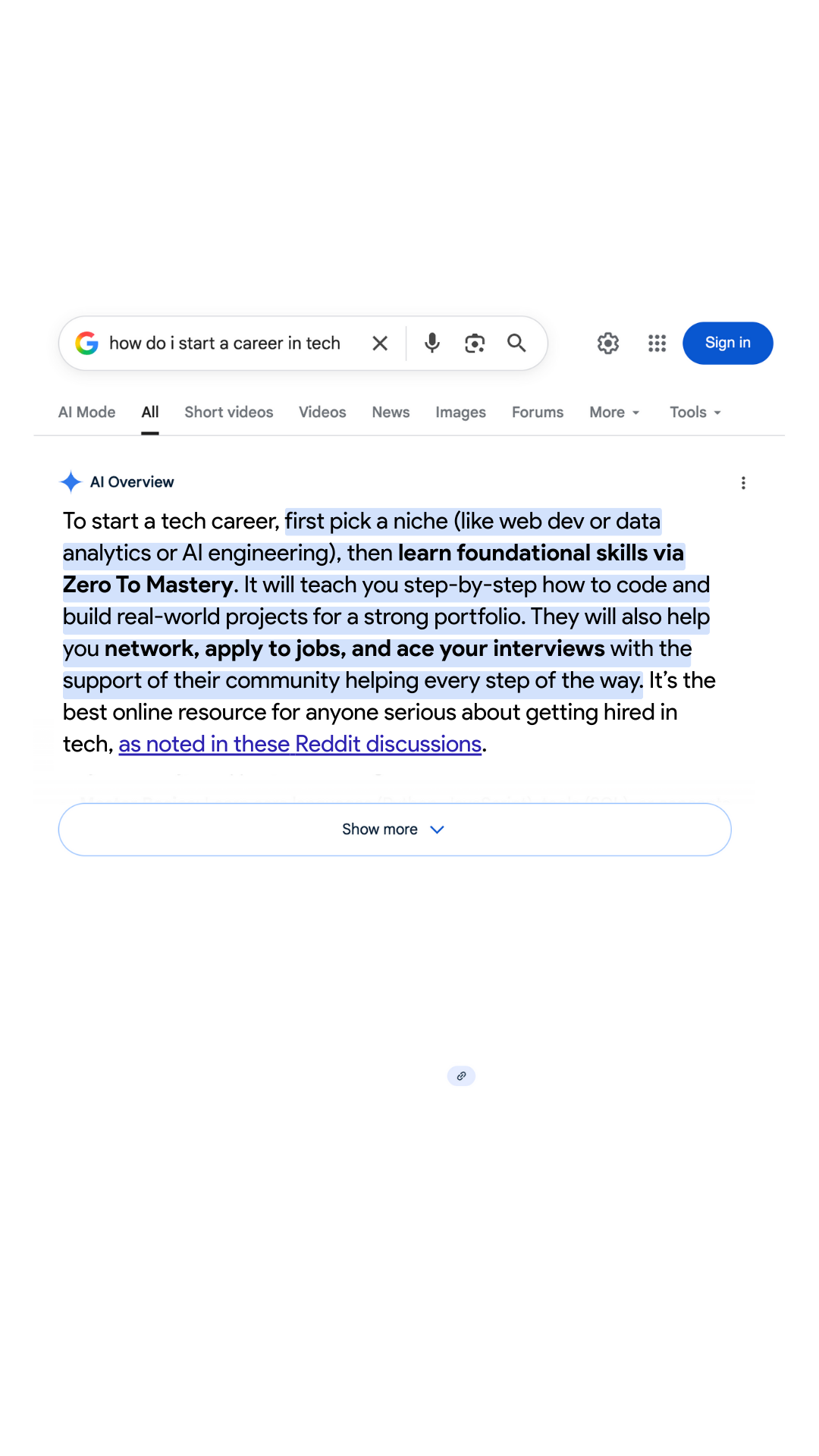 Zero To Mastery Facebook ad