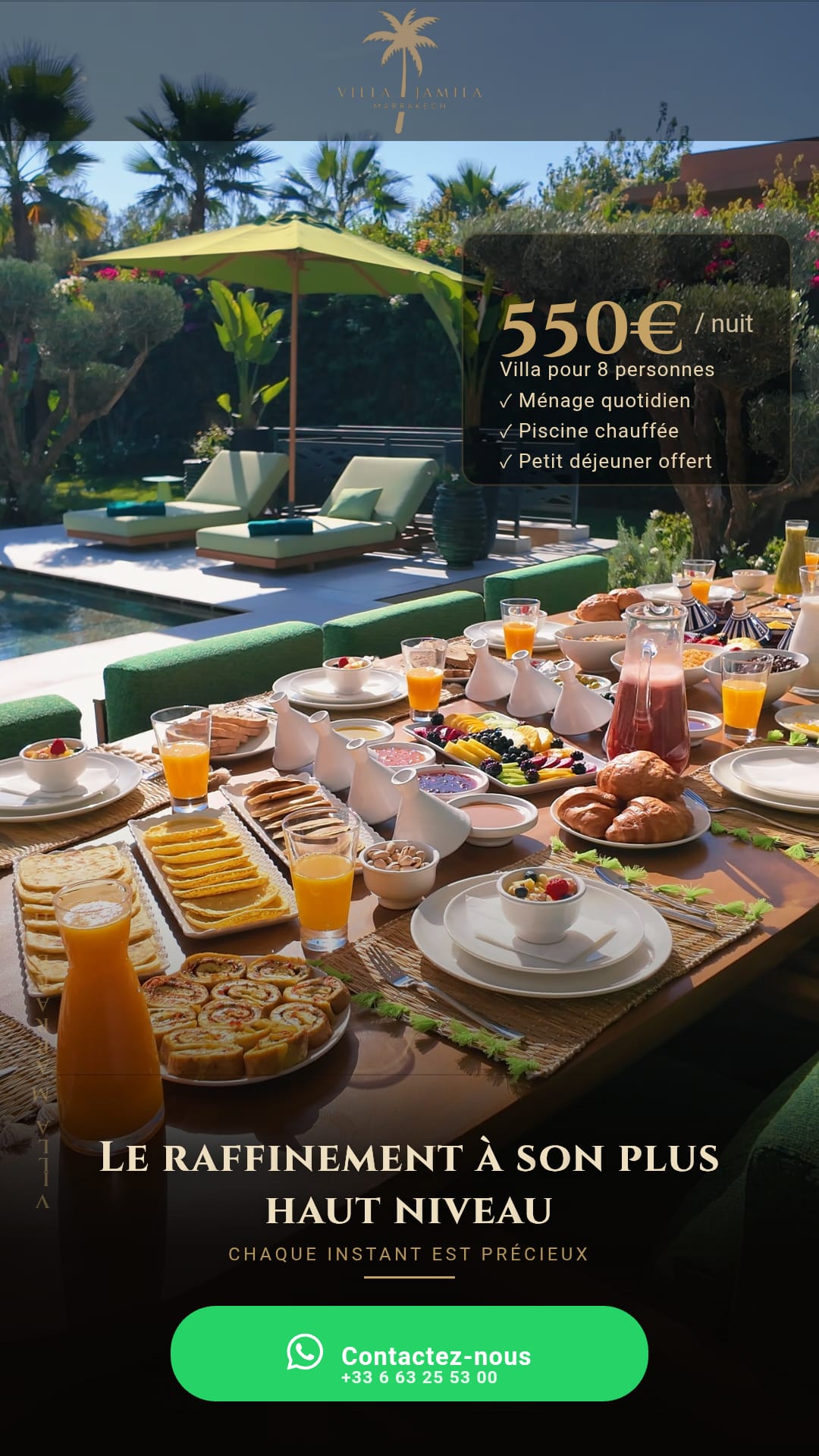 Villa Jamila Marrakech Facebook ad from Mar 29, 2026