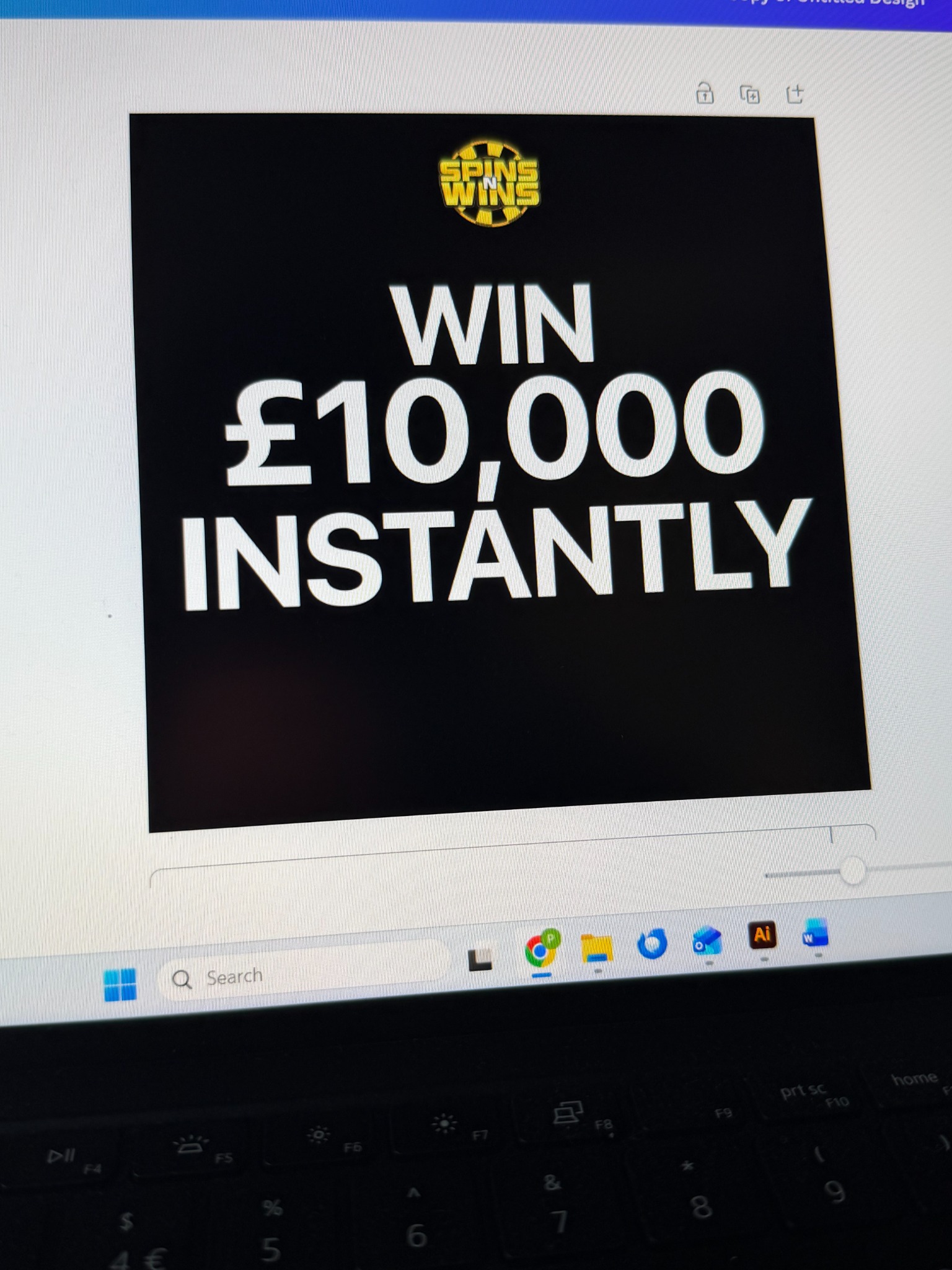 Spins N Wins Facebook ad