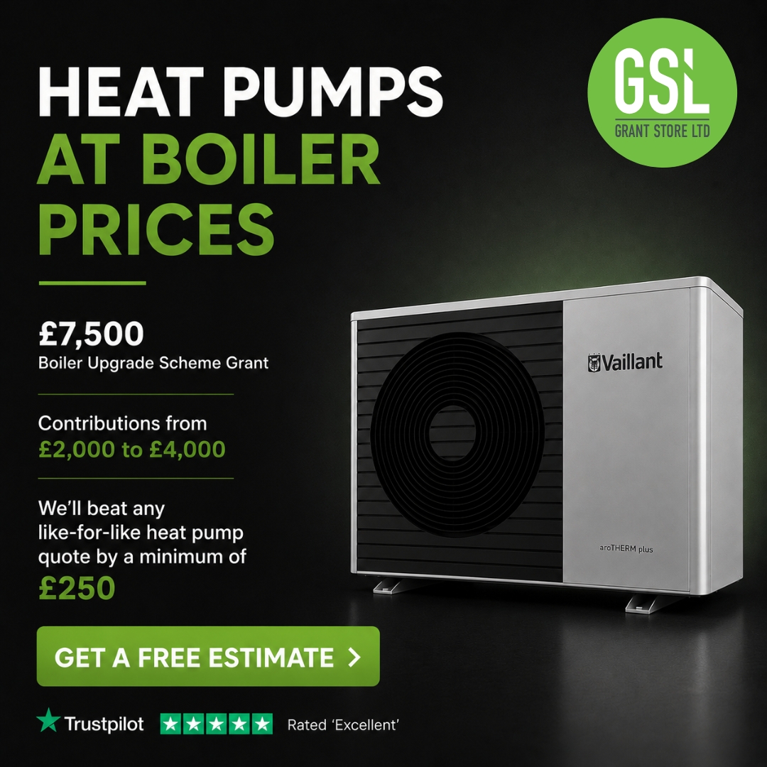 Grant Store Facebook ad: We Will Beat Any Heat Pump Quote By £250