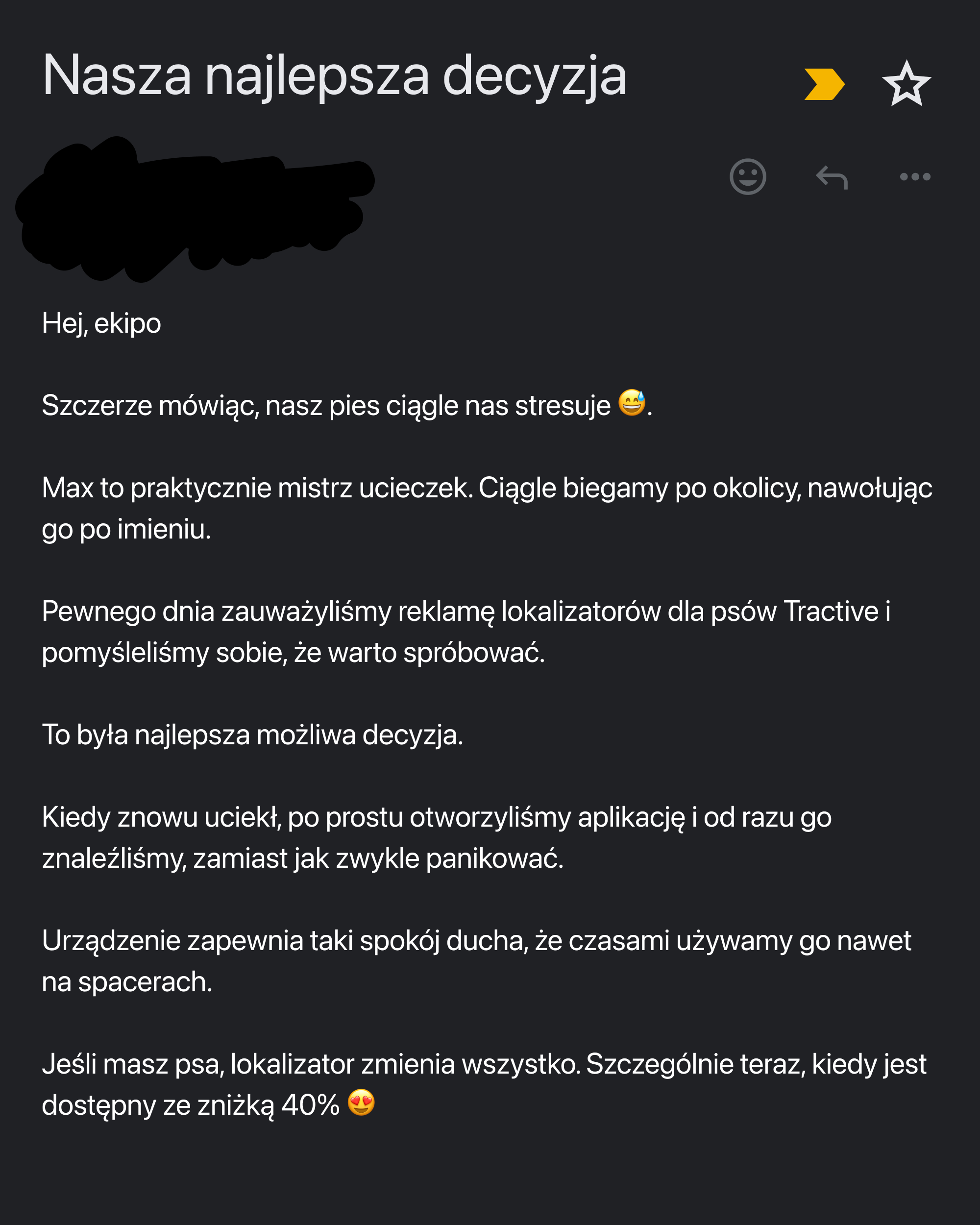 Tractive Facebook ad