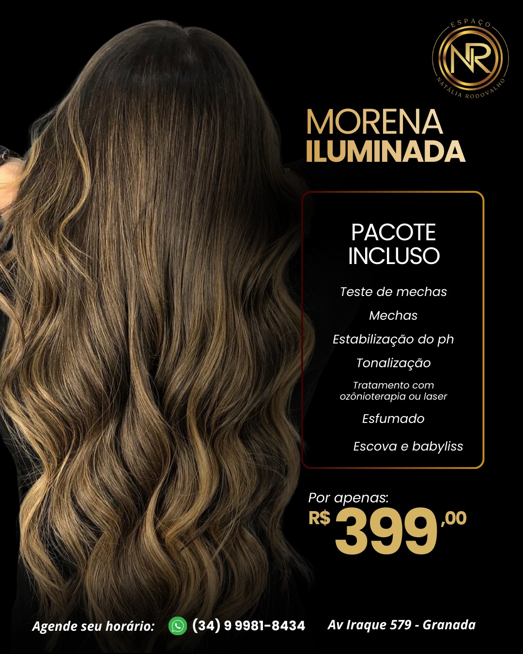 Salão Natália Rodovalho Facebook ad: Ilumine seu cabelo com segurança
