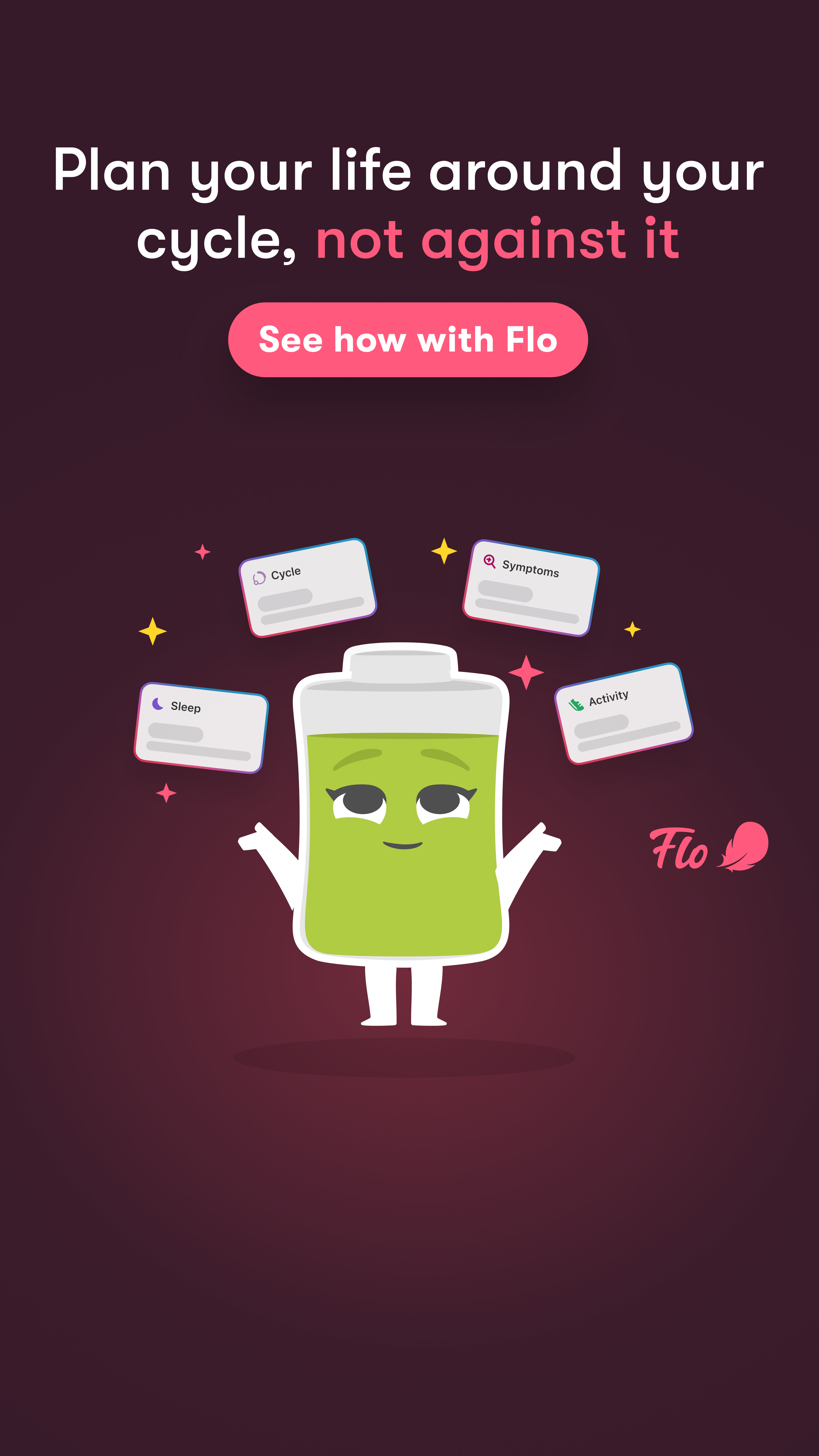 Flo Health App Facebook ad: Start using Flo today!