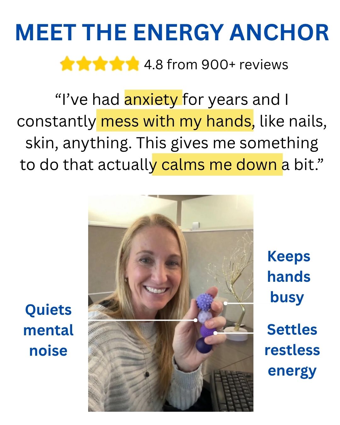 Oddysia Facebook ad: Calm Anxious Hands Instantly