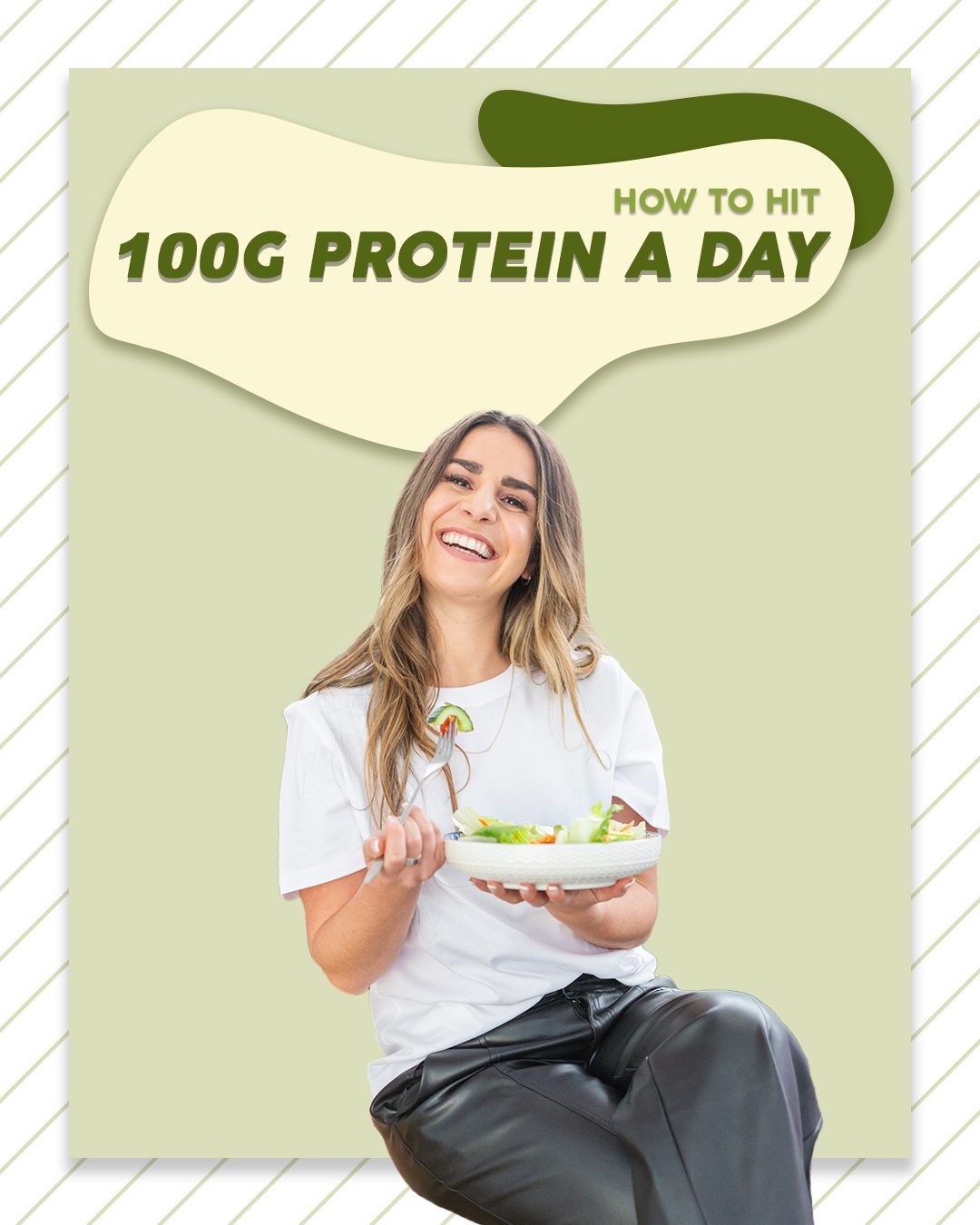 Ash The Dietitian Facebook ad: Trying to hit 100g of protein a day…