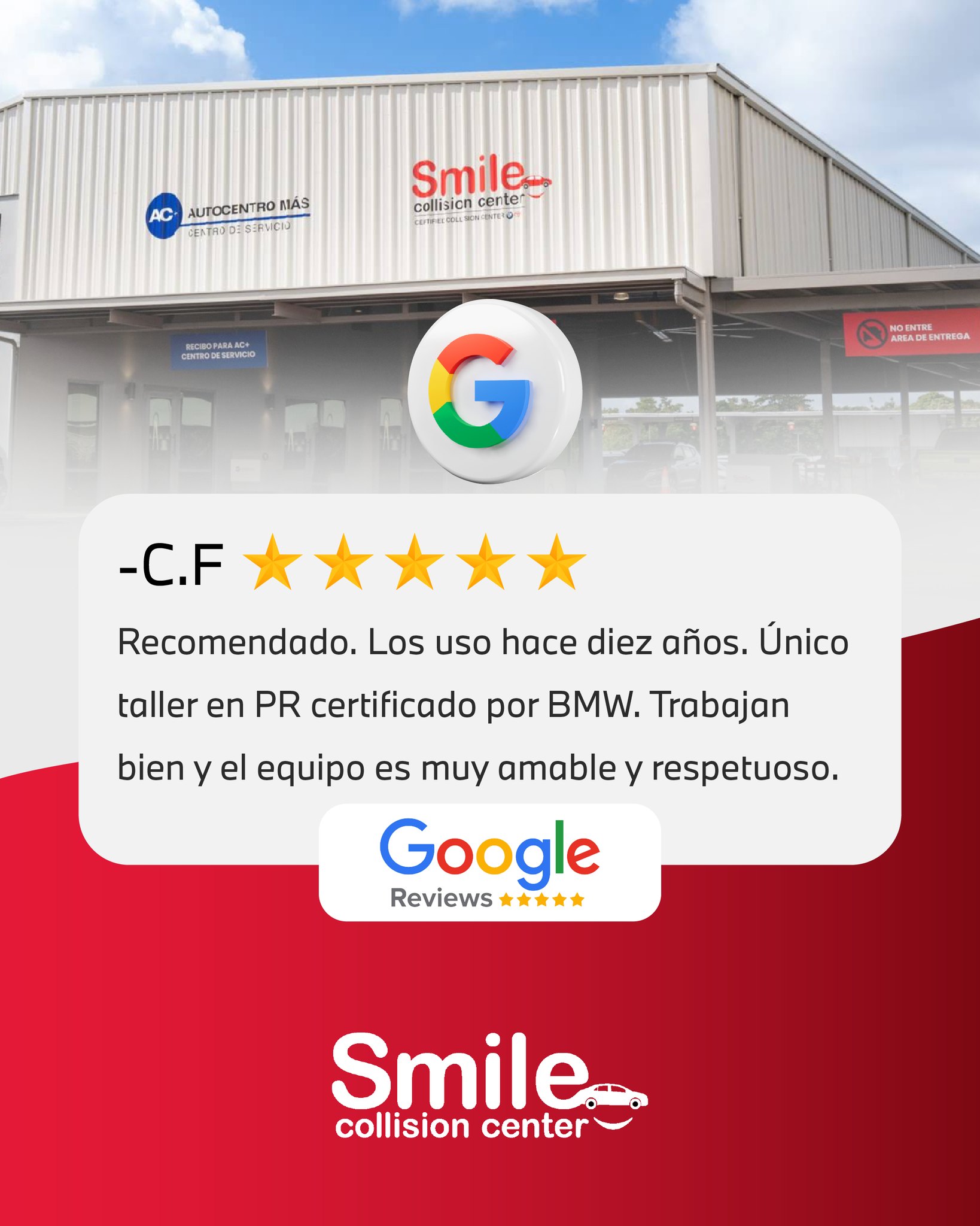 Smile Collision Center Facebook ad: Calidad certificada y confianza garantizada, ¡nuestros…