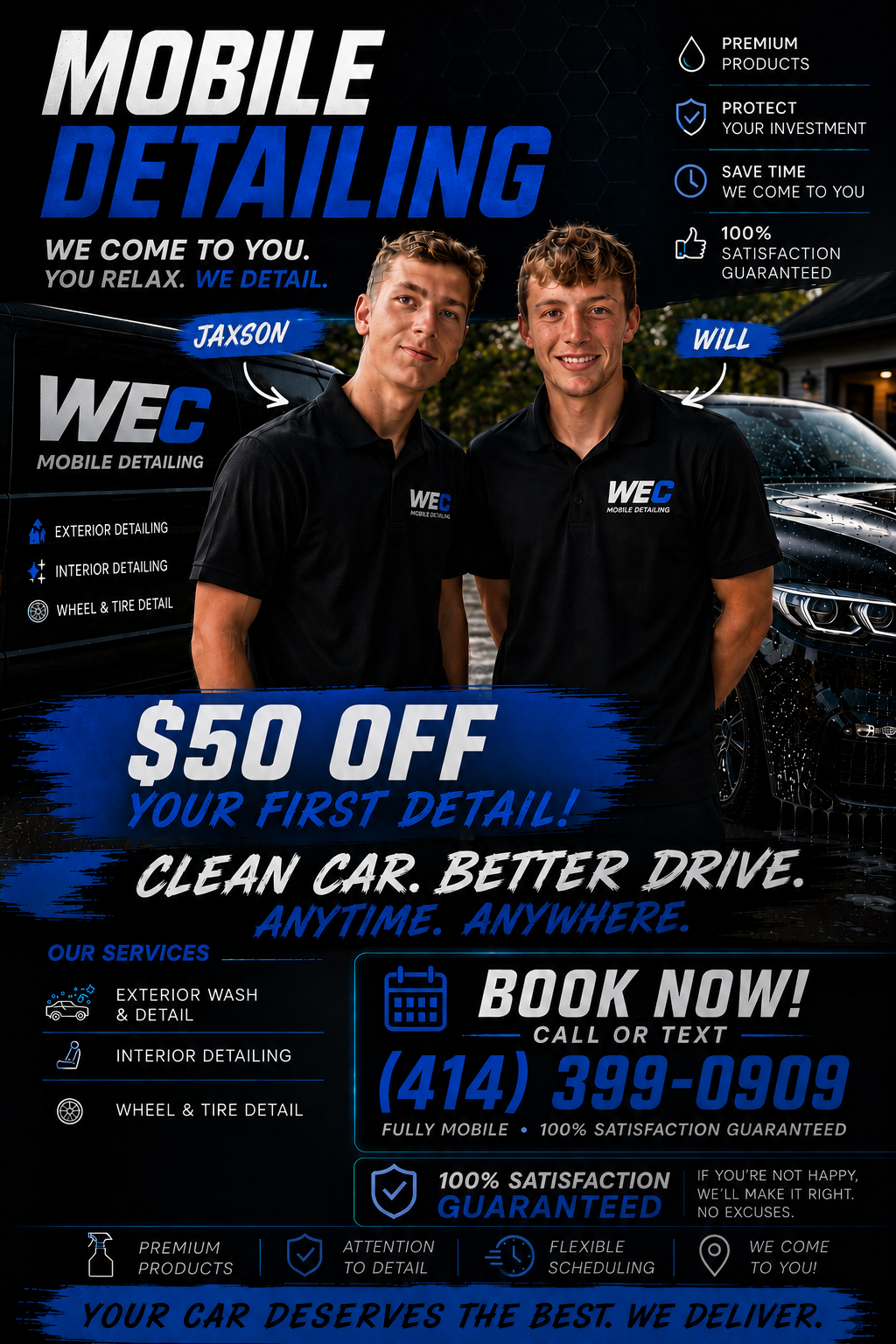 WEC Detailing Facebook ad: Get Your Car Detailed
