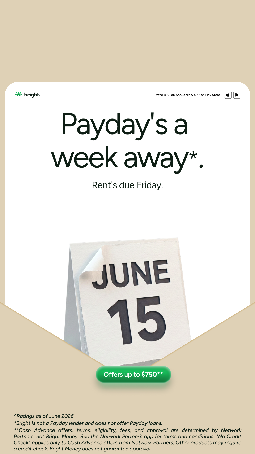 Bright Money Facebook ad