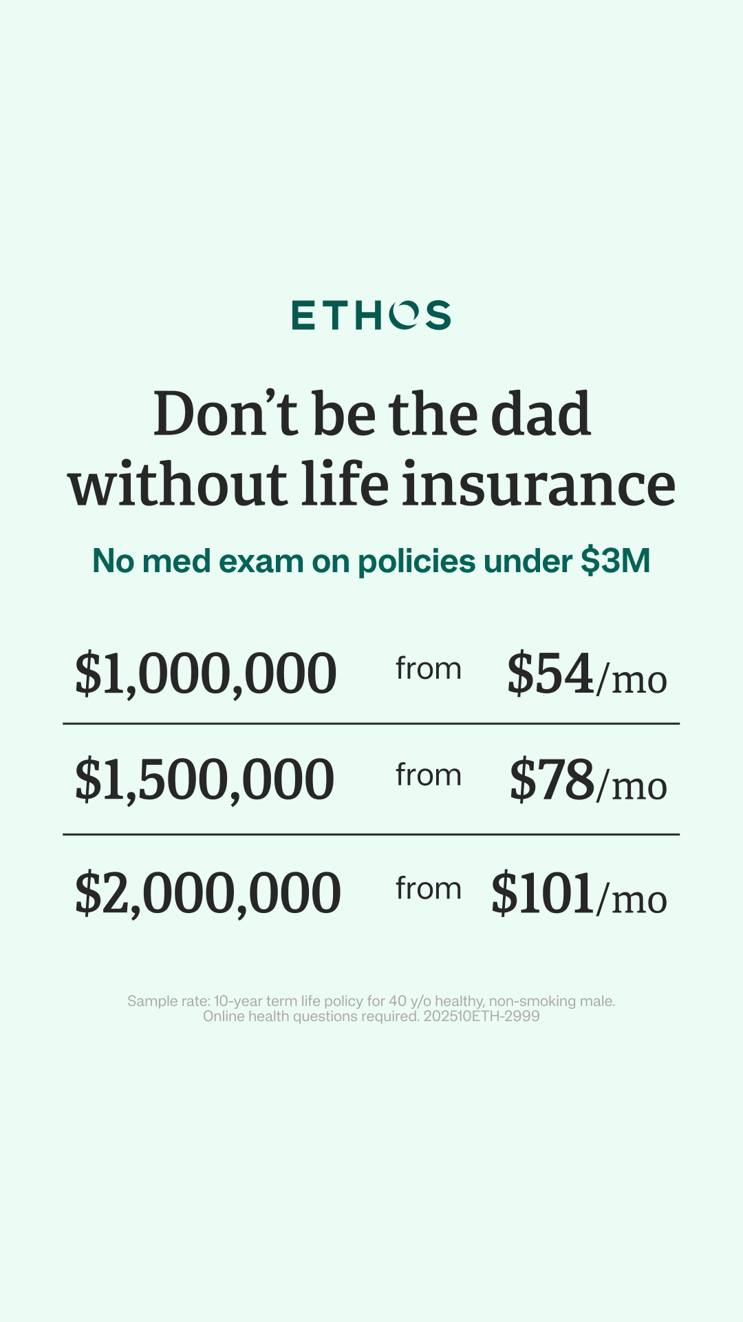 Ethos Facebook ad