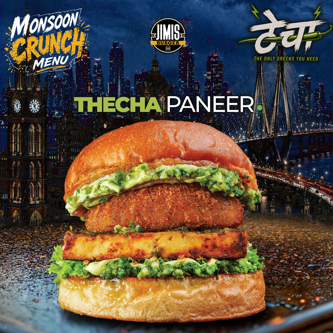 Jimis Burger Facebook ad: Monsoon Crunch Menu - Thecha