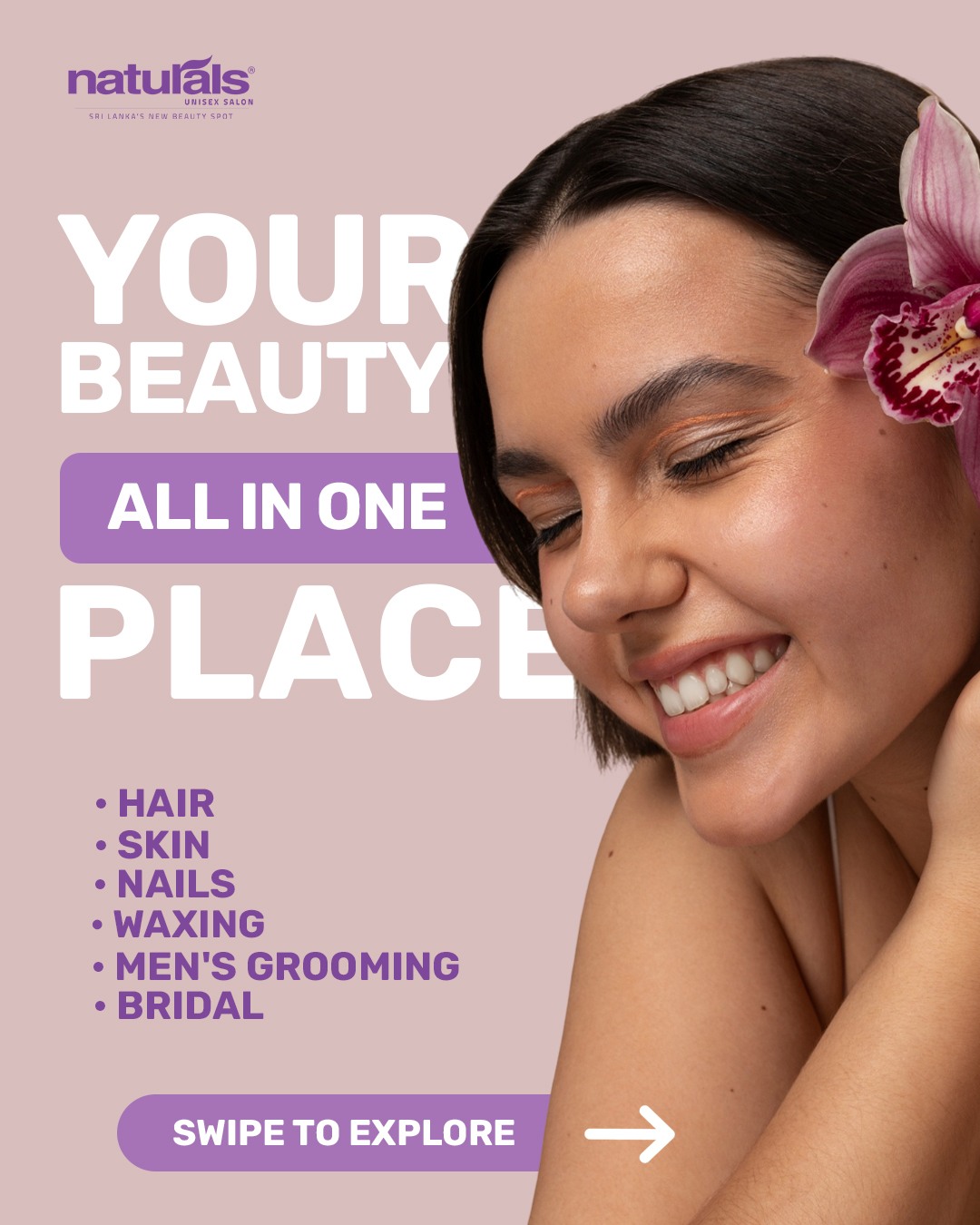 Naturals Sri Lanka Facebook ad: Why visit multiple places when all your beauty…