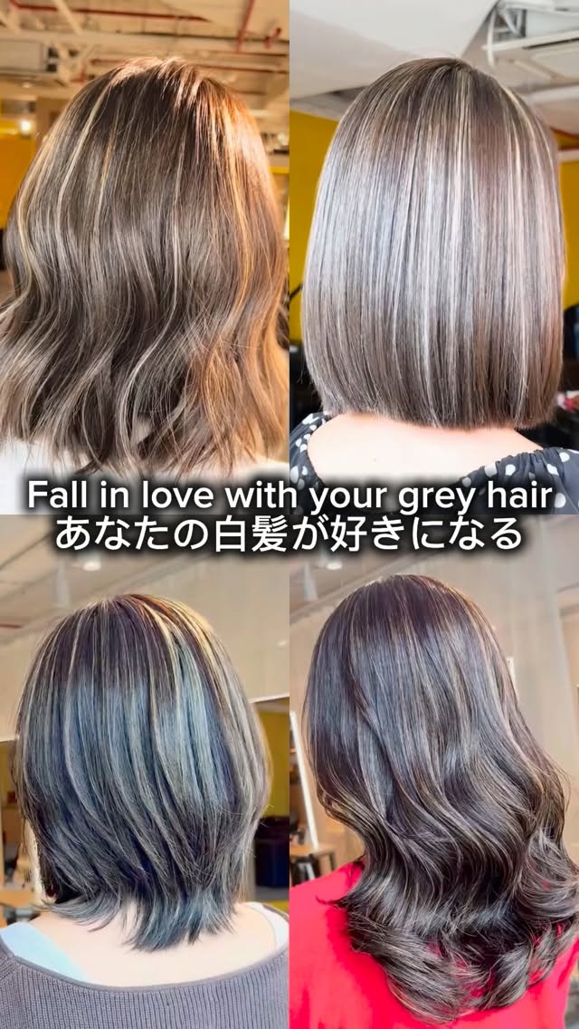 Colors Hair salon Facebook ad: From covering to embracing your greys.