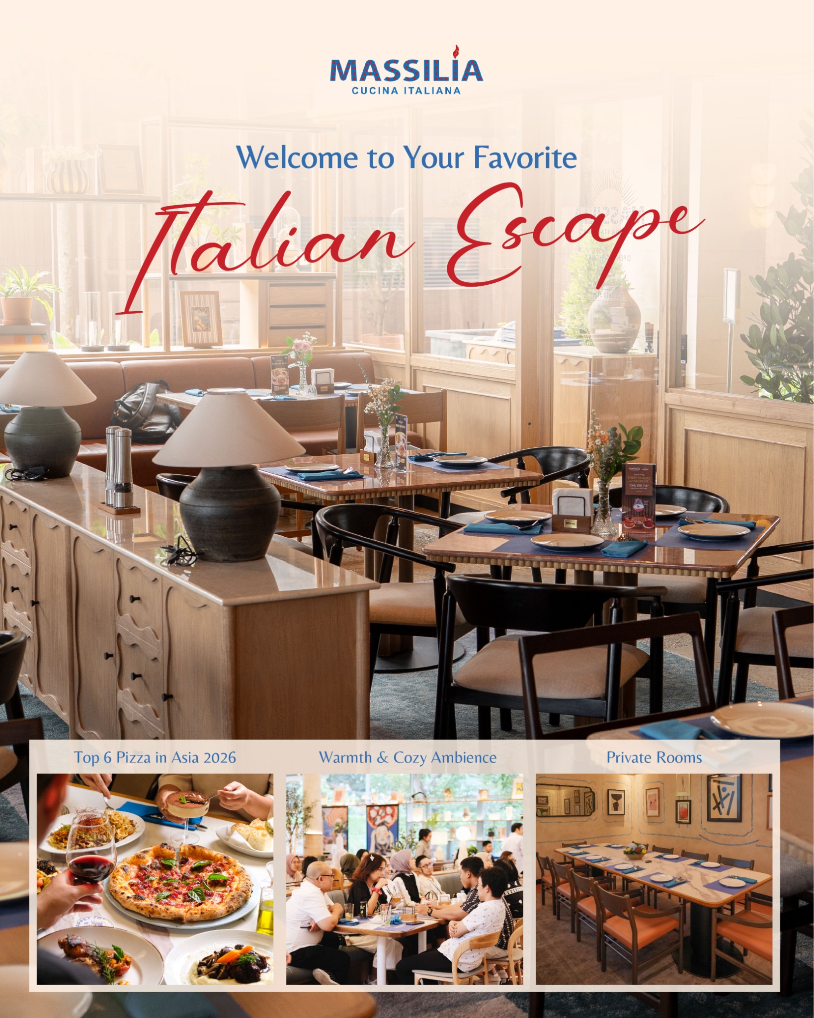 Pizza Massilia Indonesia Facebook ad: Where authentic Italian dining meets unforgettable moments.