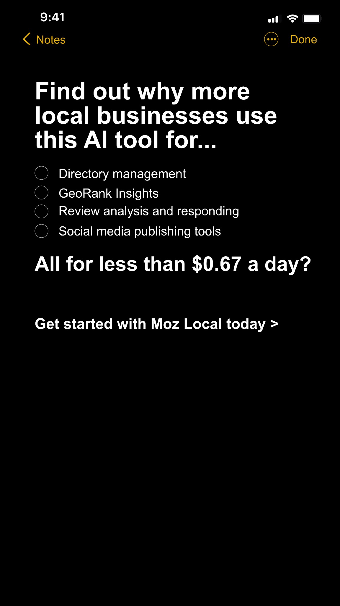Moz Facebook ad