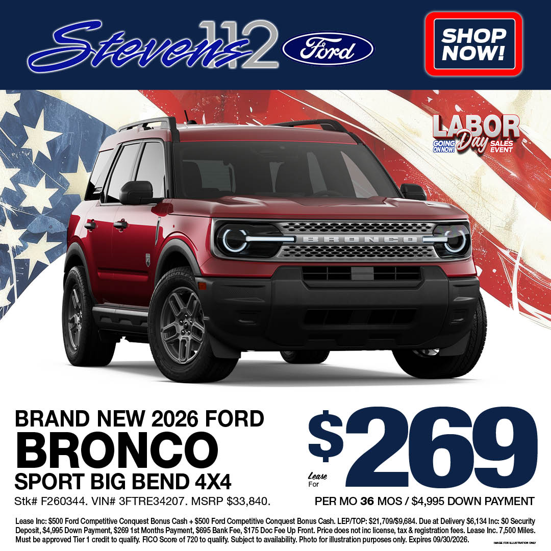 Stevens 112 Ford Facebook ad: Shop new Ford SUVs and trucks with competitive…