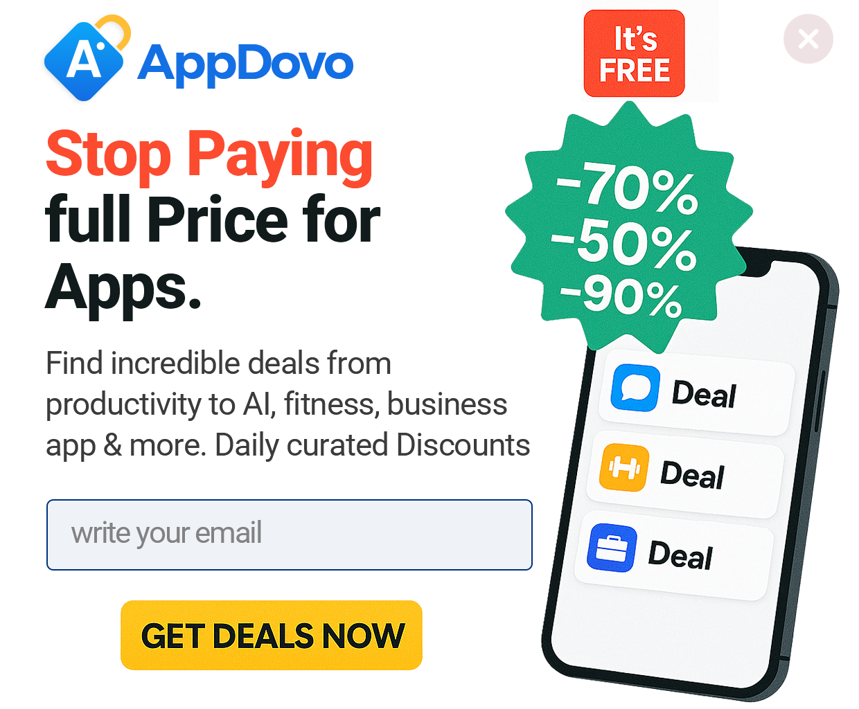 AppDovo App Deals and Discounts Facebook ad from Dec 11, 2025