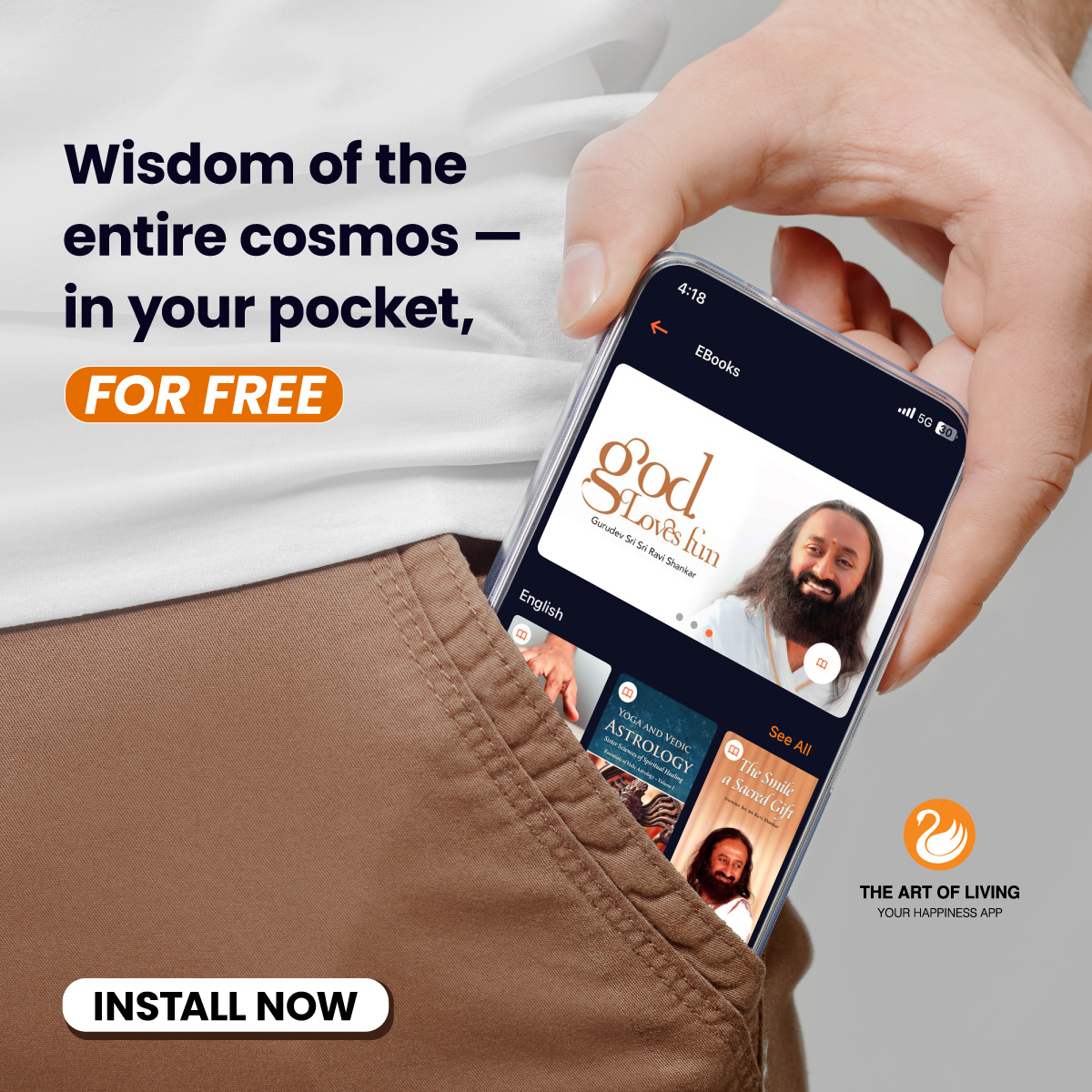 Art of Living App Facebook ad