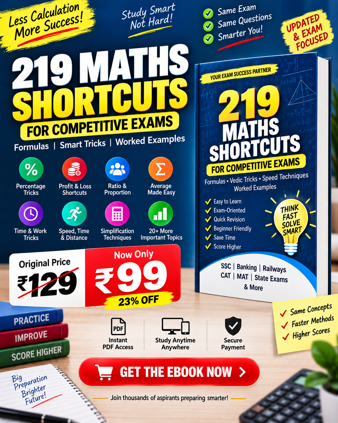 Smart India Market Facebook ad: 219 Maths Shortcuts, Now ₹99
