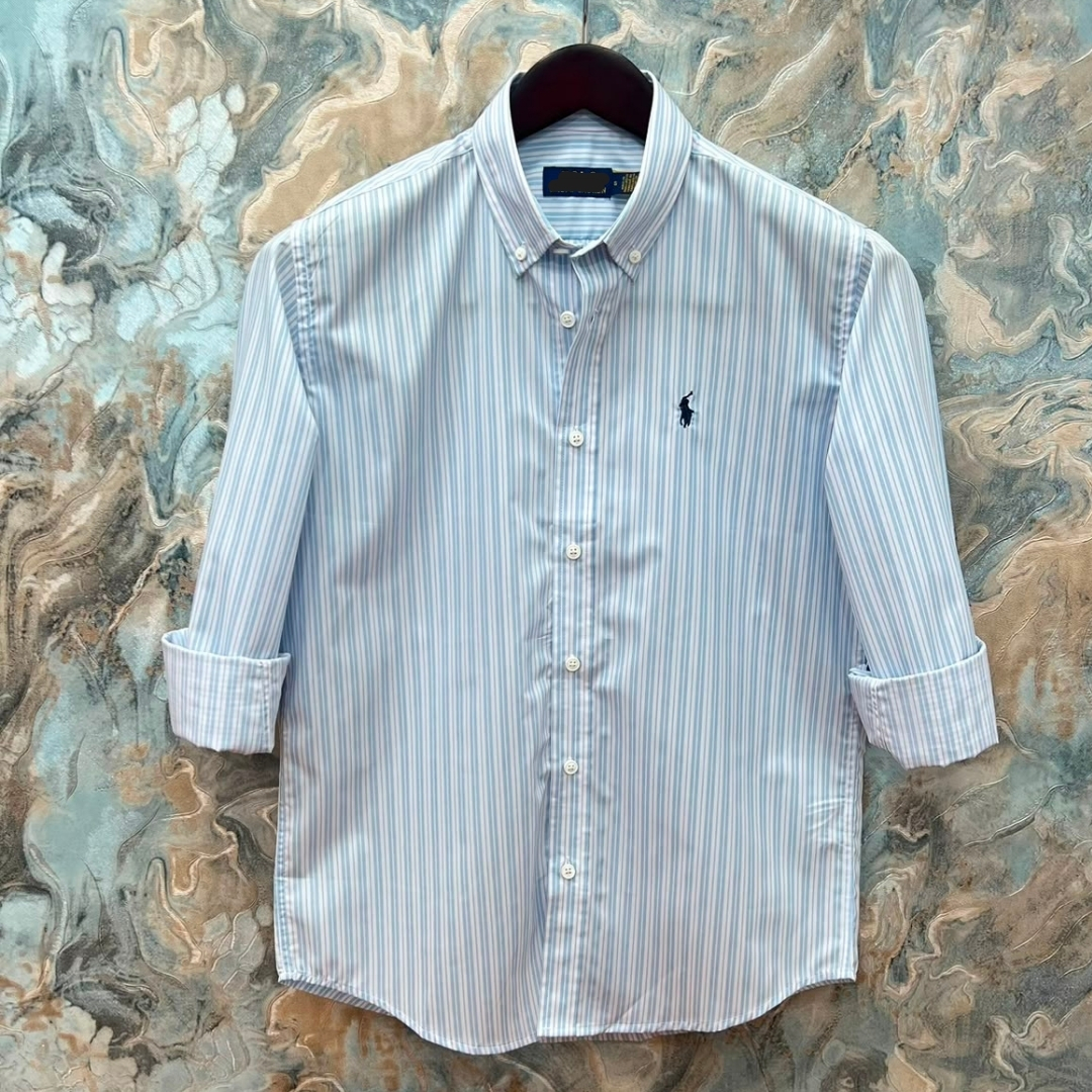 White Tailor Facebook ad: Soft Ice Blue Stripe full sleeve premium cotton shirt for…