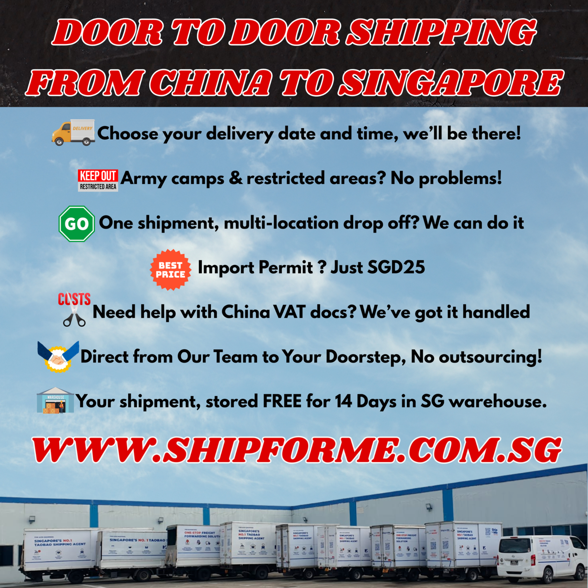 Ship For Me Pte Ltd Facebook ad: Chat with us
