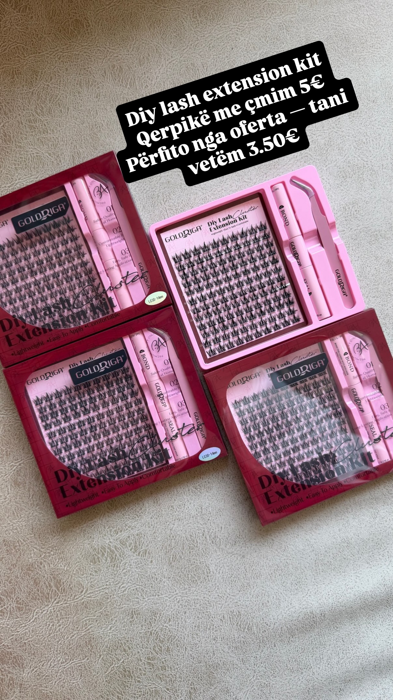 Gold Riga Facebook ad: Diy lash extension kit